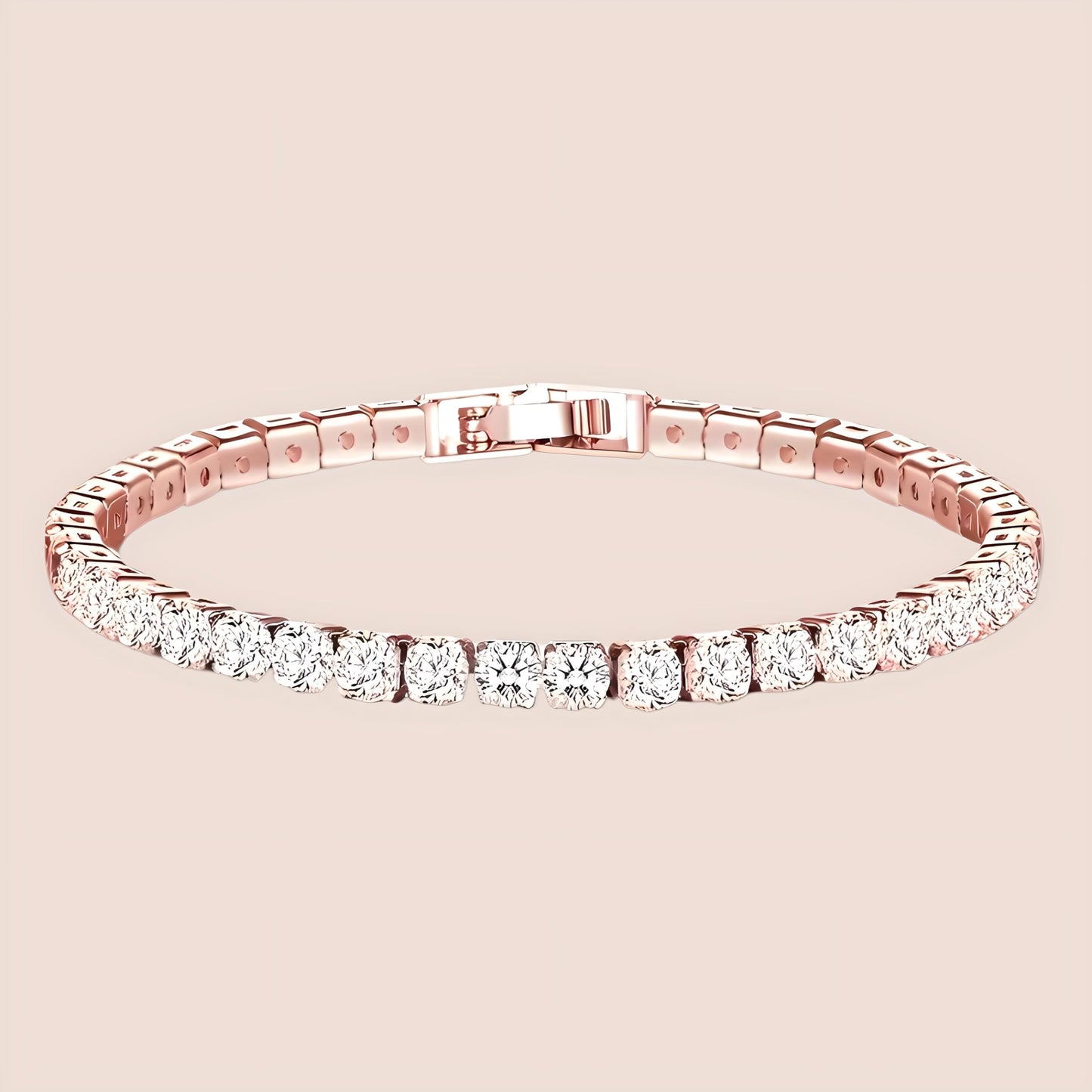 Gold Tennis Bracelet, Stretch Hand Jewelry for Women Men, Luxury Shiny (Simulated Diamond) - Christmas or Birthday Gift