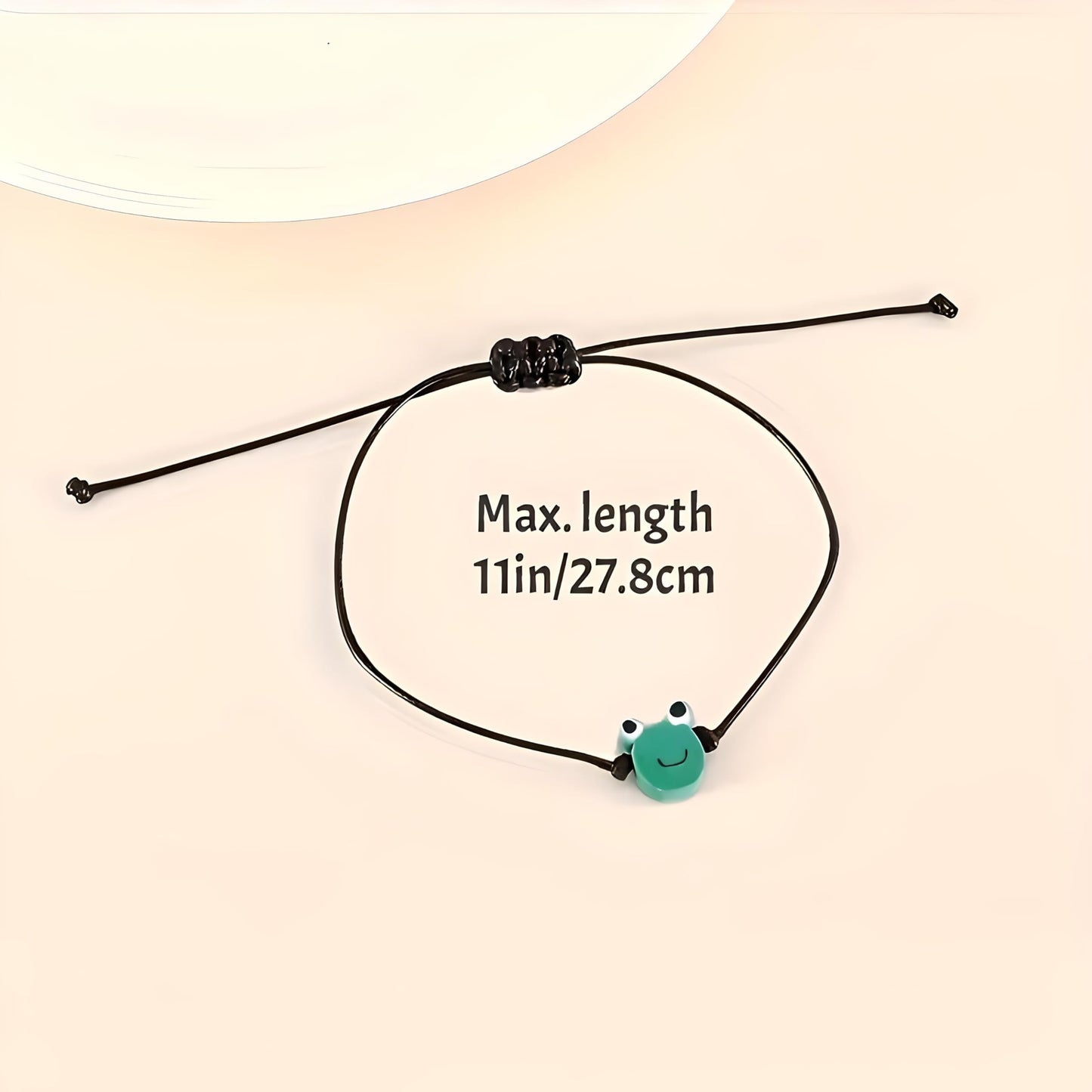 SUPAC Animal and Sport Friendship Bracelet, Always Bee You Wish Bracelet, Black Adjustable String, Decorative Animal Charms, 6.2-11.8 inches (Green Frog)