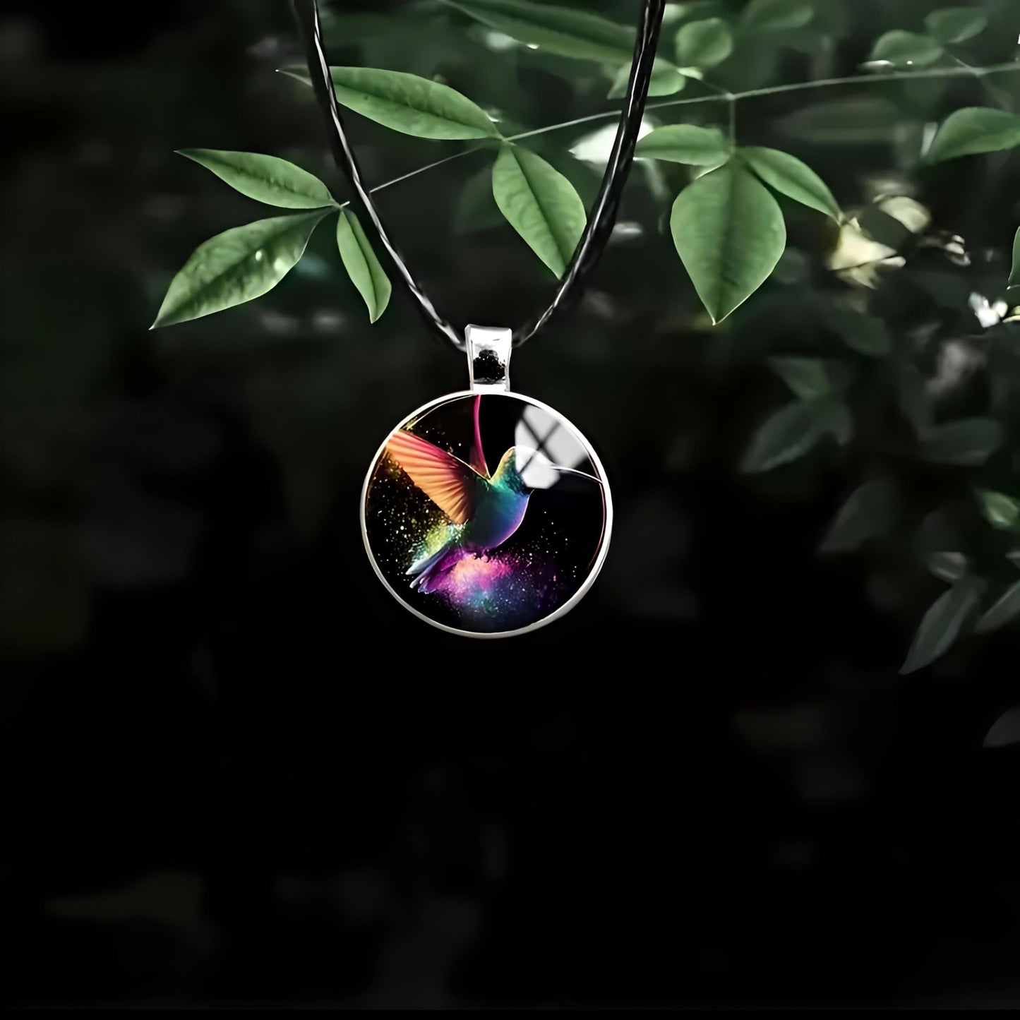 SUPAC Stunning Hummingbird Pendant Necklace - Two Humming Birds Searching for Flower - Fashionable Alloy Jewelry with Delicate Details - Birthday, Party, Gift Idea for Her