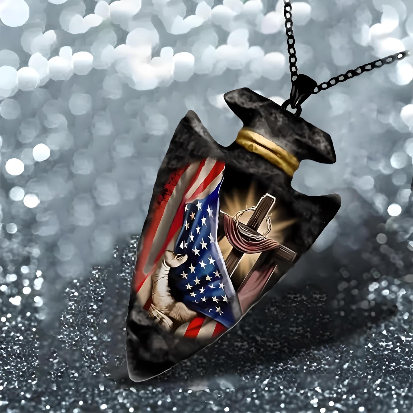SUPAC Bald Eagle Triangle Pendant Necklace - Fashion-Forward Hip Hop Style - Durable & Bold Accessories for Men - Gift Idea for Every Occasion