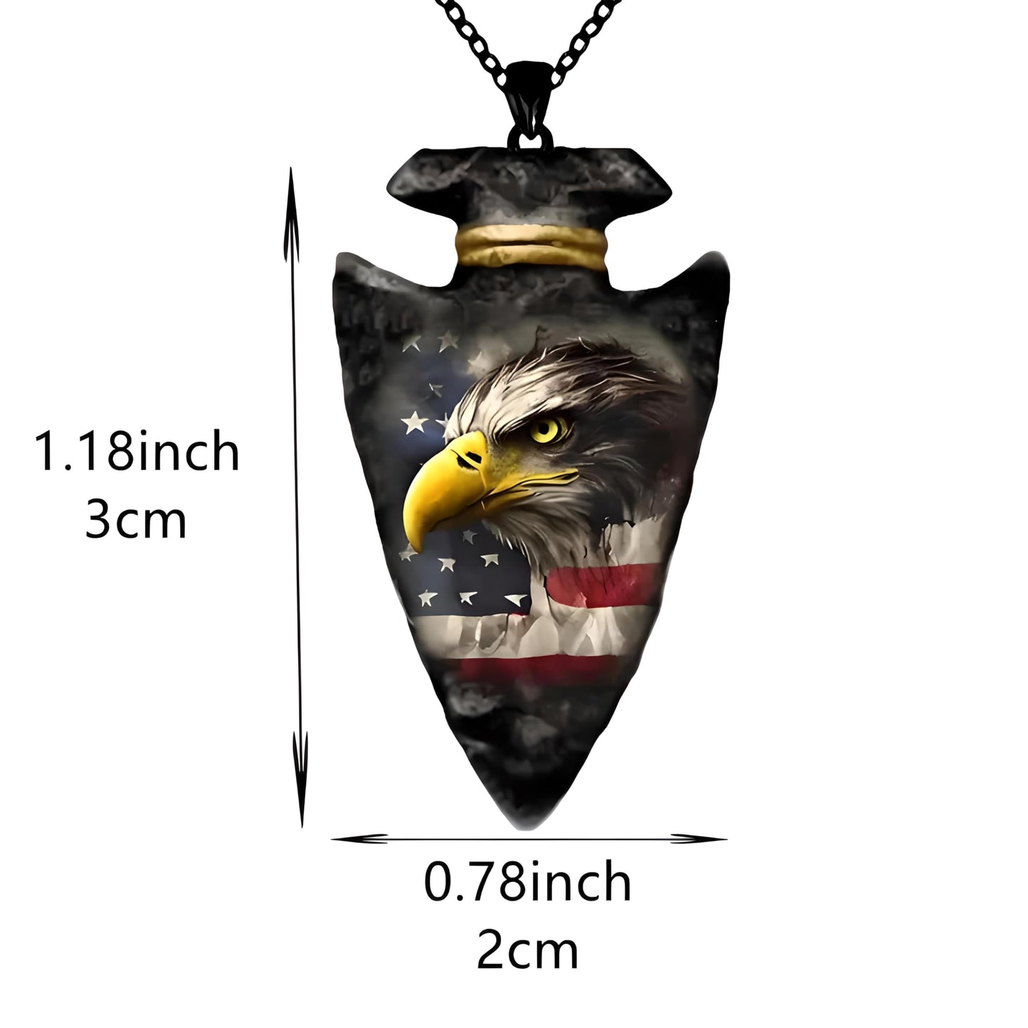 SUPAC Bald Eagle Triangle Pendant Necklace - Fashion-Forward Hip Hop Style - Durable & Bold Accessories for Men - Gift Idea for Every Occasion
