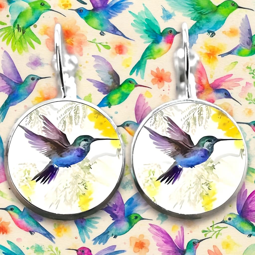 SUPAC Stunning Hummingbird Pendant Necklace - Two Humming Birds Searching for Flower - Fashionable Alloy Jewelry with Delicate Details - Birthday, Party, Gift Idea for Her