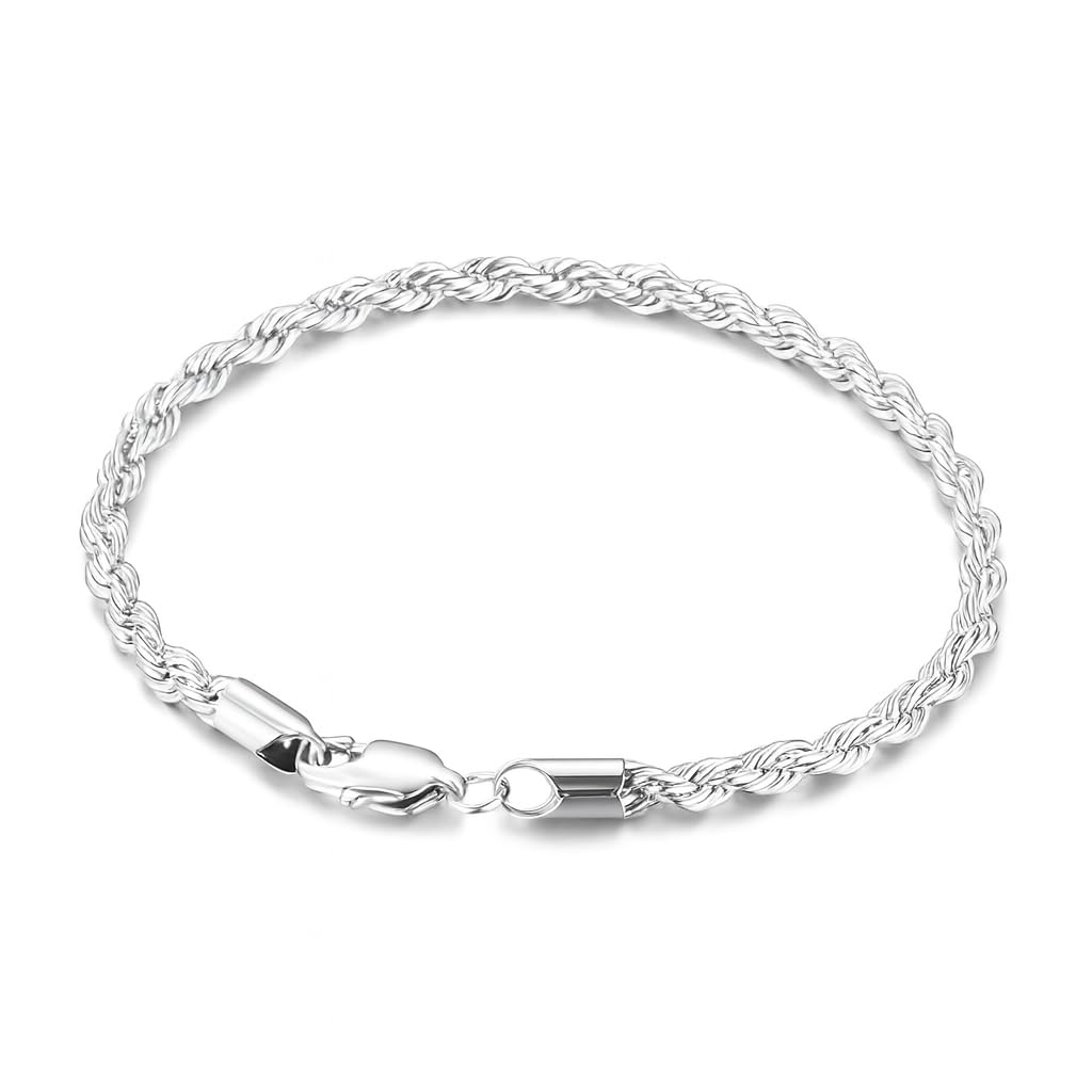 3PCS Stainless Steel Bracelets for Men Gold, Silver, Black Bracelet Twisted Cable Mens Luxury Jewelry Bracelets Gifts