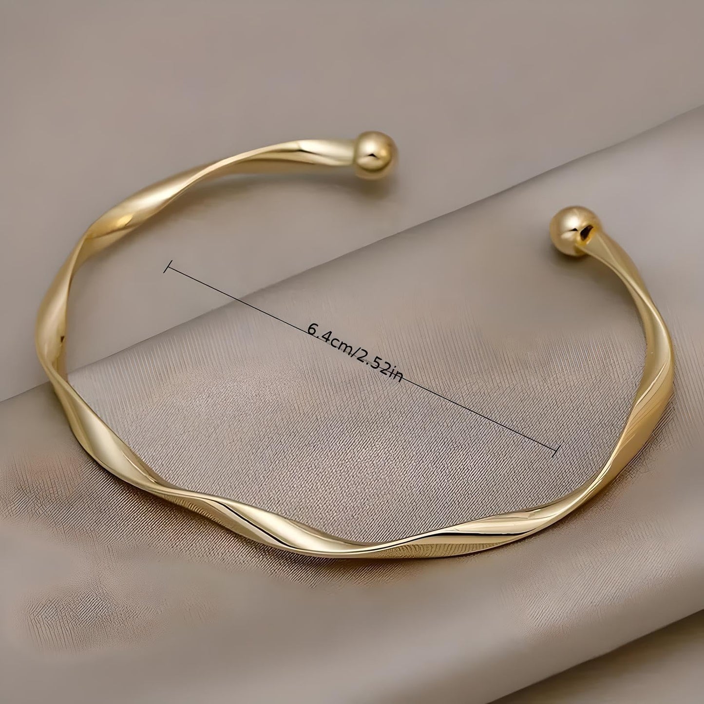 Luxurious Twist Open Cuff Bangle - Adjustable, Minimalist Fashion, Golden Bracelet For Women - Elegant, Simple, and Versatile Accessory for Any Occasion - Christmas or Birthday Gift