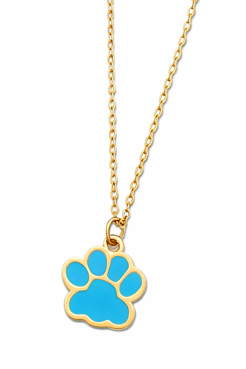 Elegant Animal Paw Print Necklace - Chic Gift for Pet Lovers, Simple Unplated Design - Christmas, Birthday Gift