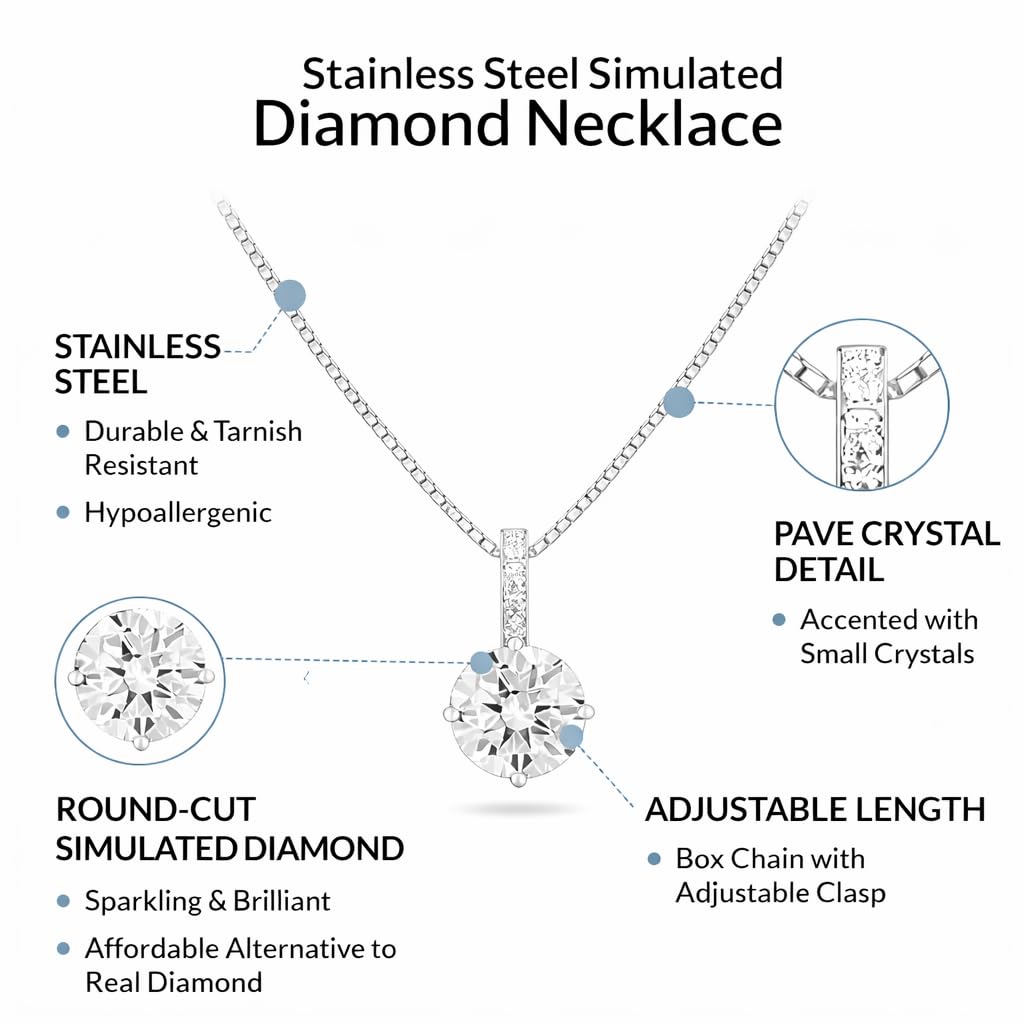Sparkling Shiny Simulated Diamond Necklace for Women, Featuring Zircon Water Drop Pendant Clavicle Chain – Dazzling Elegant Gift - Wedding Party Jewelry to Illuminate Every Moment! - Christmas or Birthday Gift