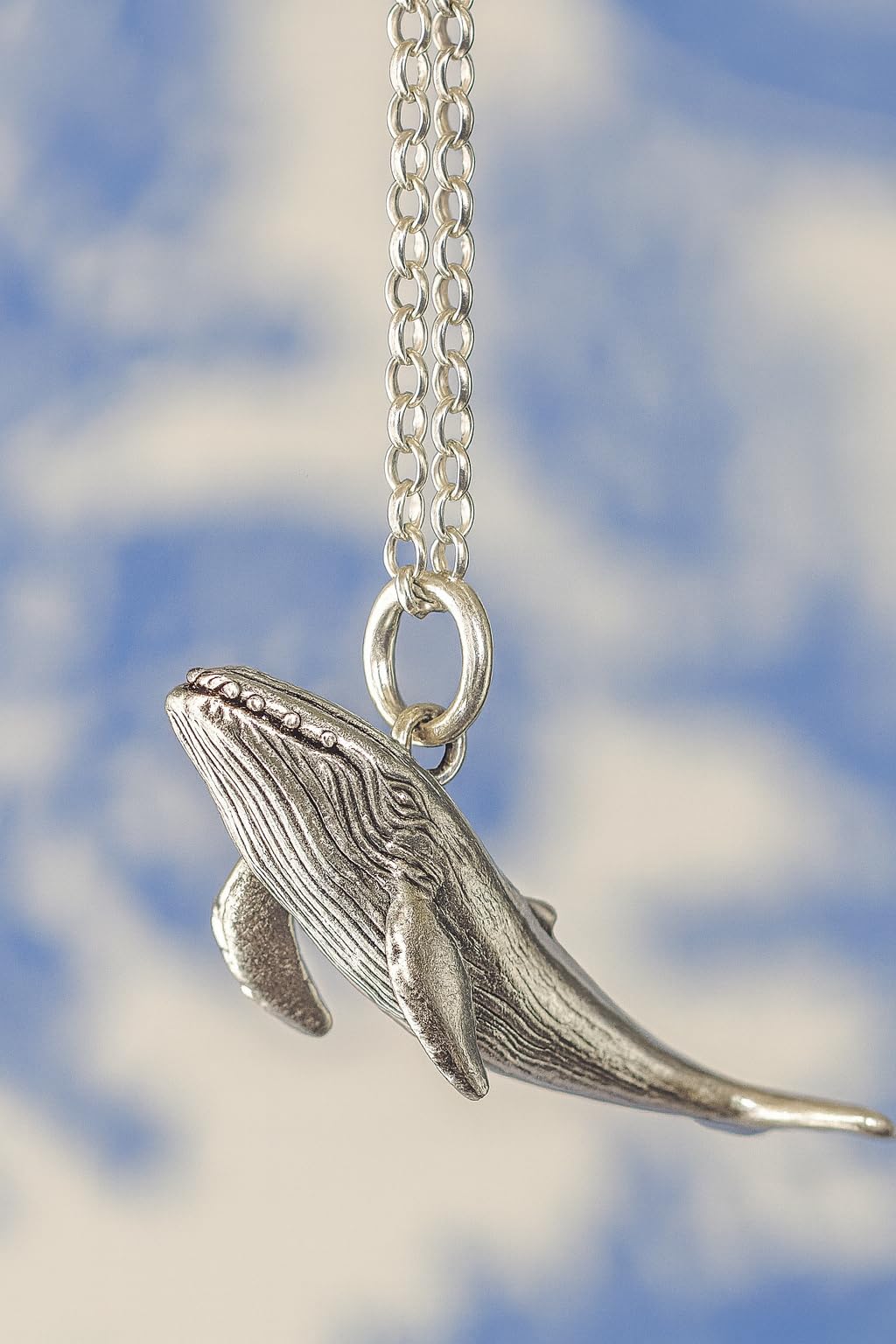 Stainless Steel Whale Pendant Necklace, Gold and Silver Tone, Ocean Theme - Whale Necklace Gift