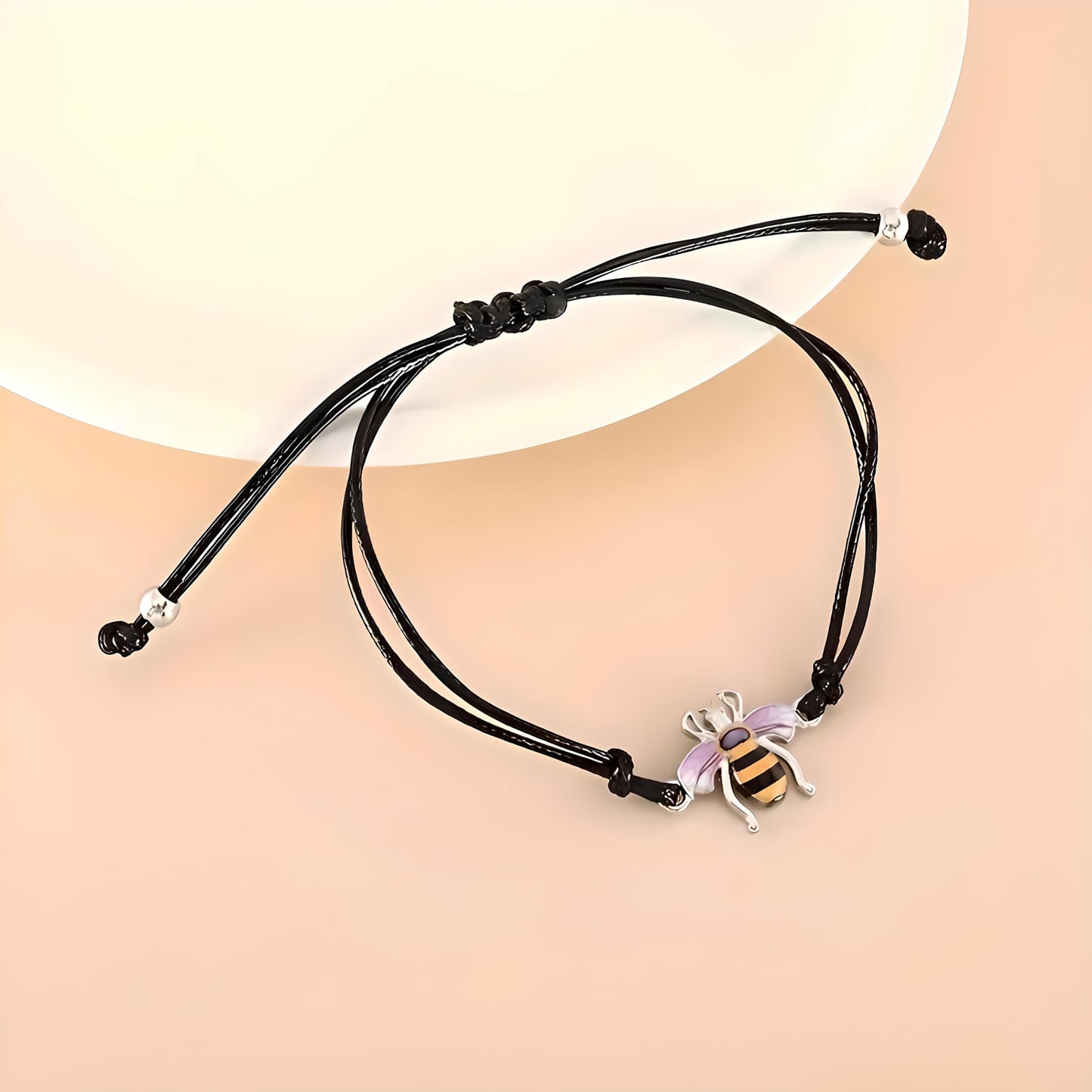 SUPAC Animal and Sport Friendship Bracelet, Always Bee You Wish Bracelet, Black Adjustable String, Decorative Animal Charms, 6.2-11.8 inches (Bee)