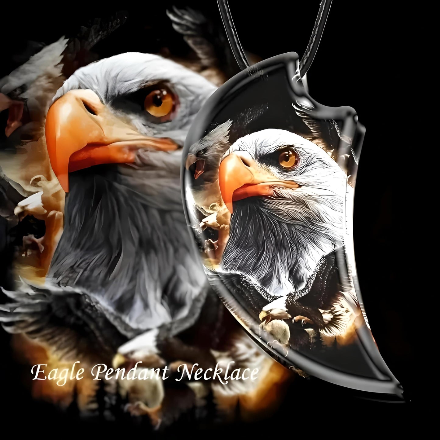 SUPAC Bald Eagle Triangle Pendant Necklace - Fashion-Forward Hip Hop Style - Durable & Bold Accessories for Men - Gift Idea for Every Occasion