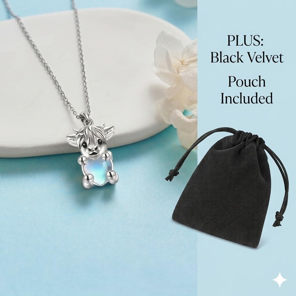 SUPAC Unique & Fashionable Cartoon Cow Necklace with Flower Pendant in White K