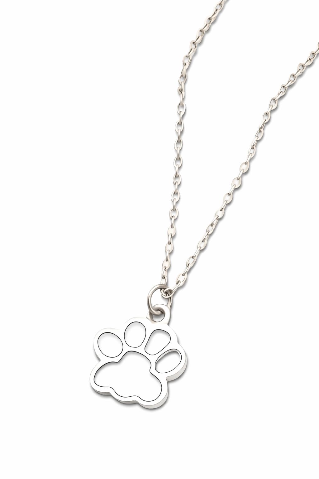 Elegant Animal Paw Print Necklace - Chic Gift for Pet Lovers, Simple Unplated Design - Christmas, Birthday Gift