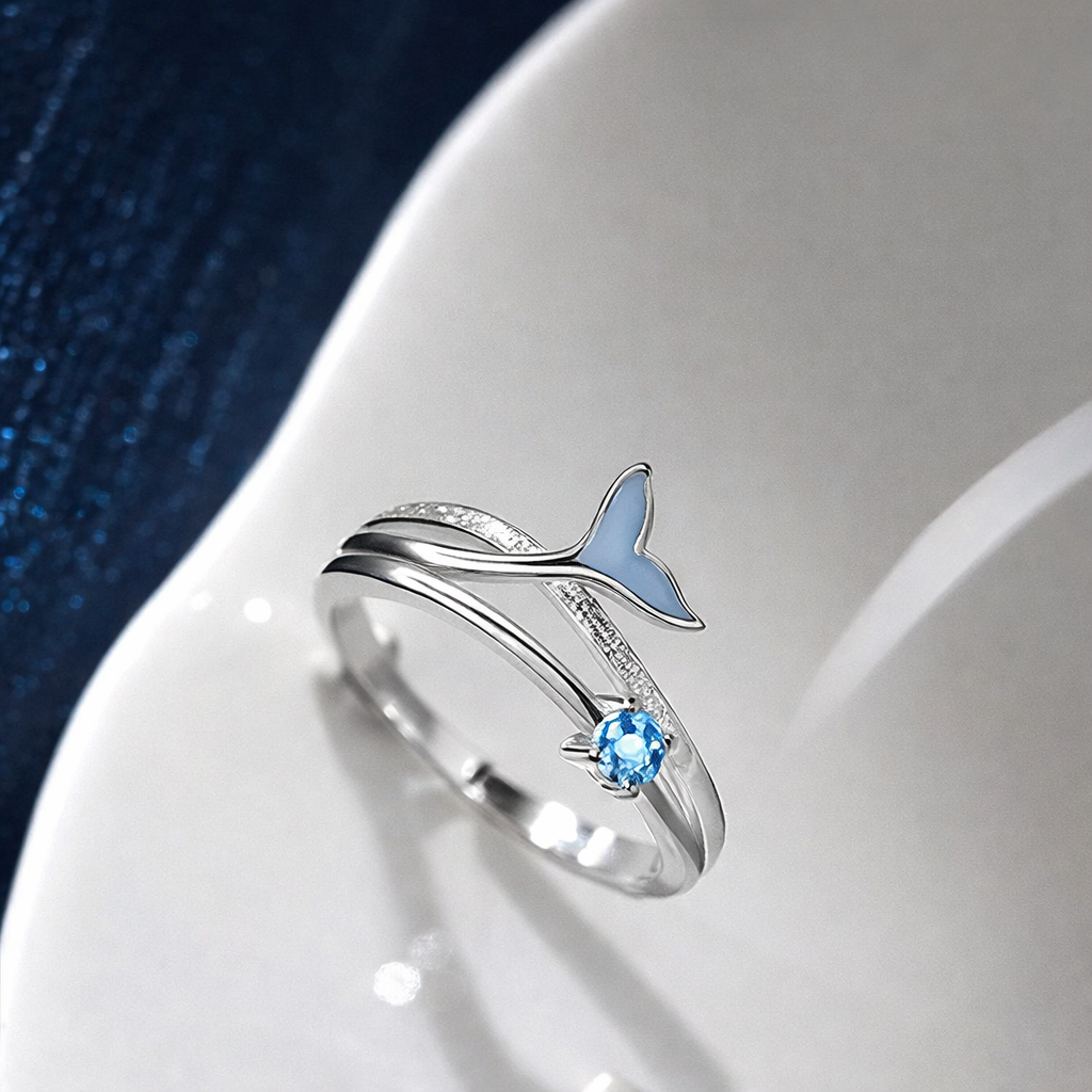 Whale Tail Ring - Stainless Steel Design, Whale and Shark Jewelry Gift