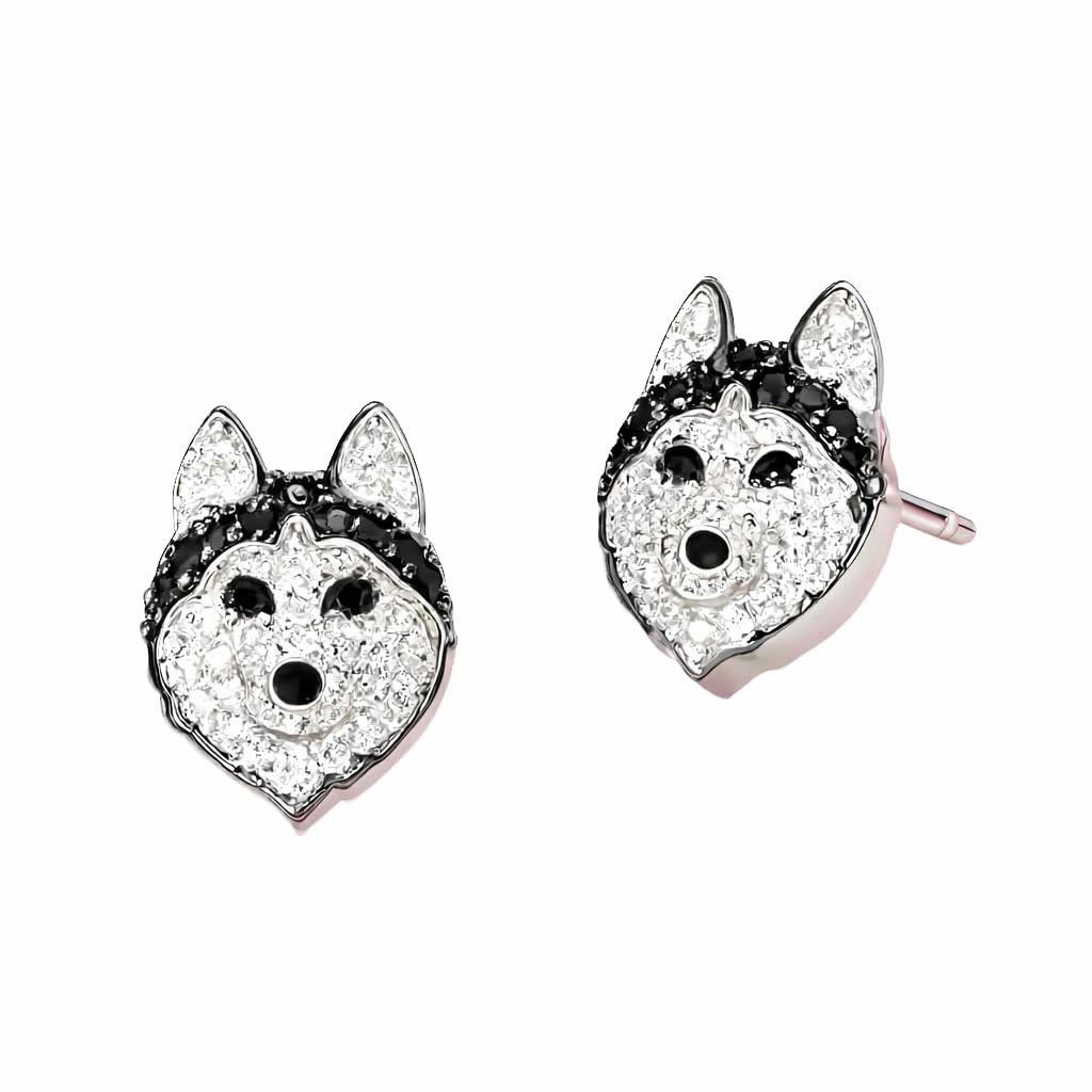 Dog Lovers' Earrings, Different Dog Breed Stud Earrings with Crystals, Rose Gold and Silver Tone - Party, Birthday, or Christmas Gift