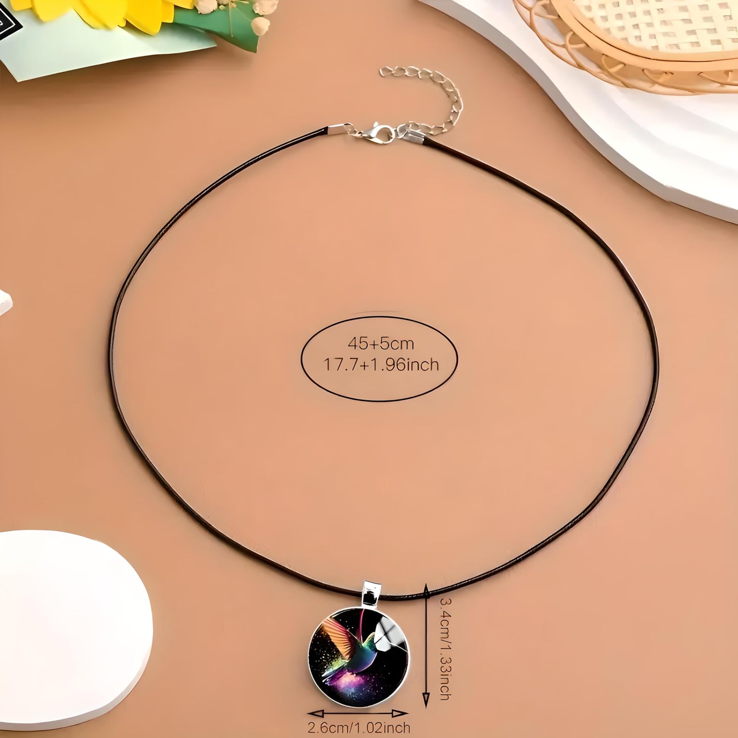 SUPAC Stunning Hummingbird Pendant Necklace - Two Humming Birds Searching for Flower - Fashionable Alloy Jewelry with Delicate Details - Birthday, Party, Gift Idea for Her