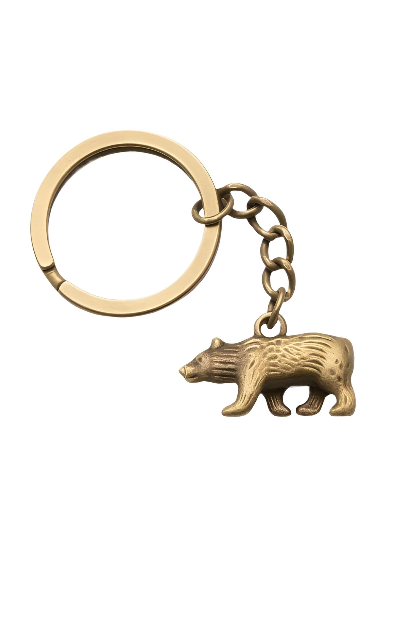 SUPAC New Fashionable Alloy Gold Animal Bear Pendant Key Chain Temperament Bag Car Key Chain Accessory Pendant (Gold)