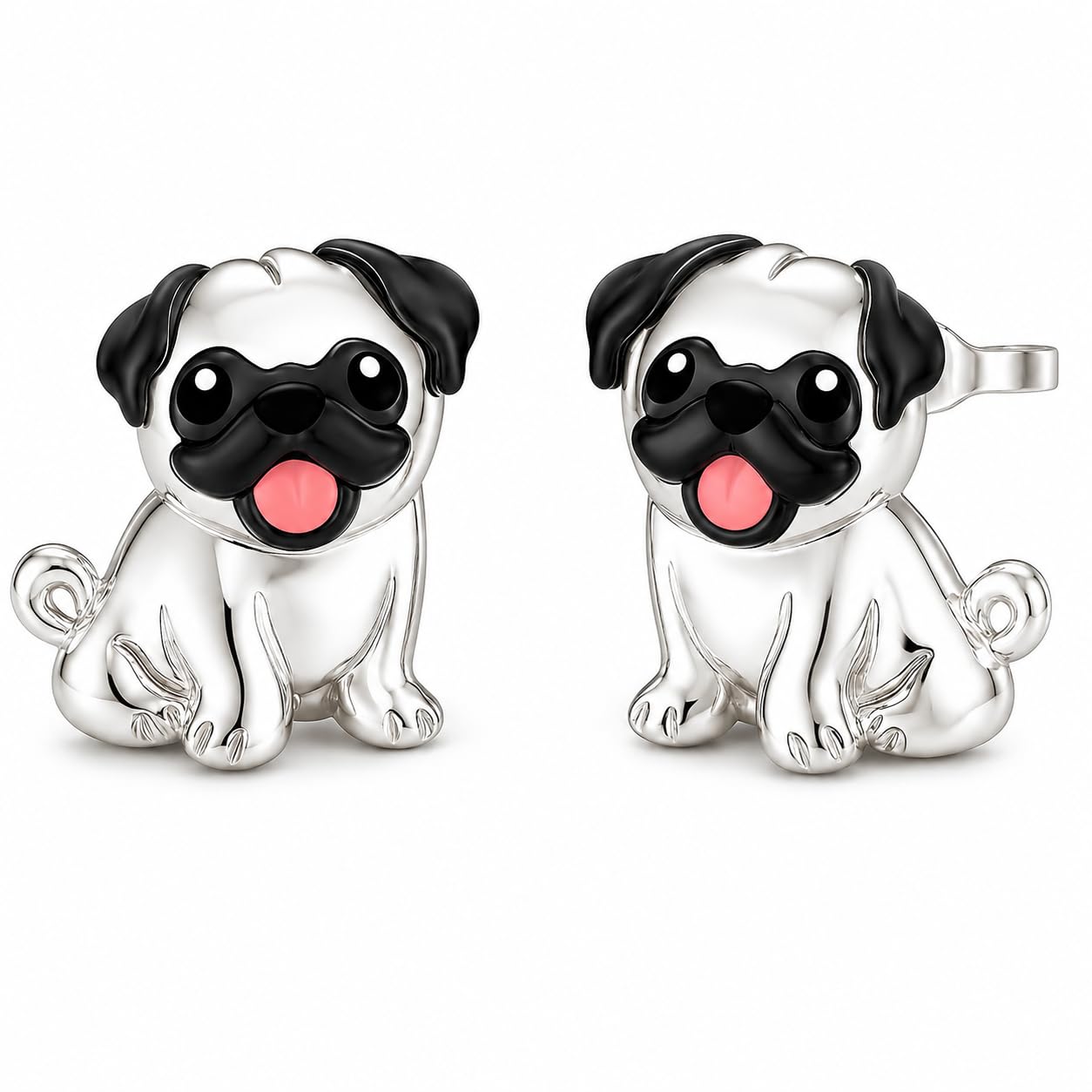 Dog Lovers' Earrings, Different Dog Breed Stud Earrings with Crystals, Rose Gold and Silver Tone - Party, Birthday, or Christmas Gift