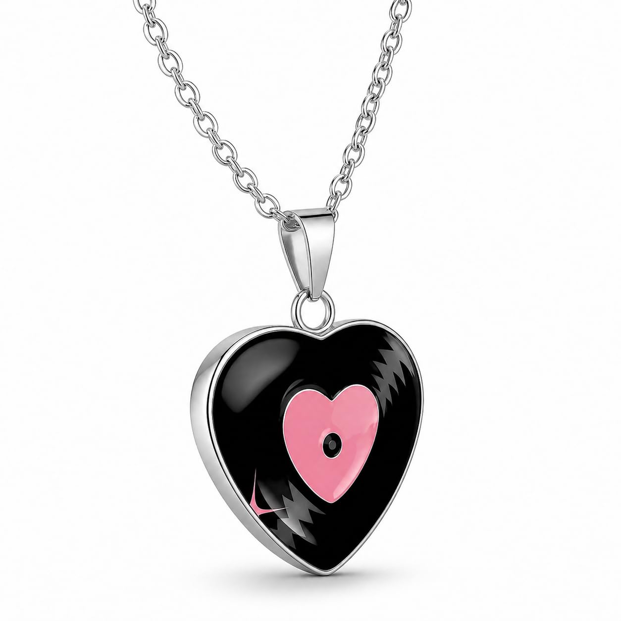 SUPAC Unique Music Record Pendant Necklace - Avant-Garde Fashion Accessory, Eye-Catching Design for Men and Women - Birthday, Christmas Gift or Personalized Jewelry