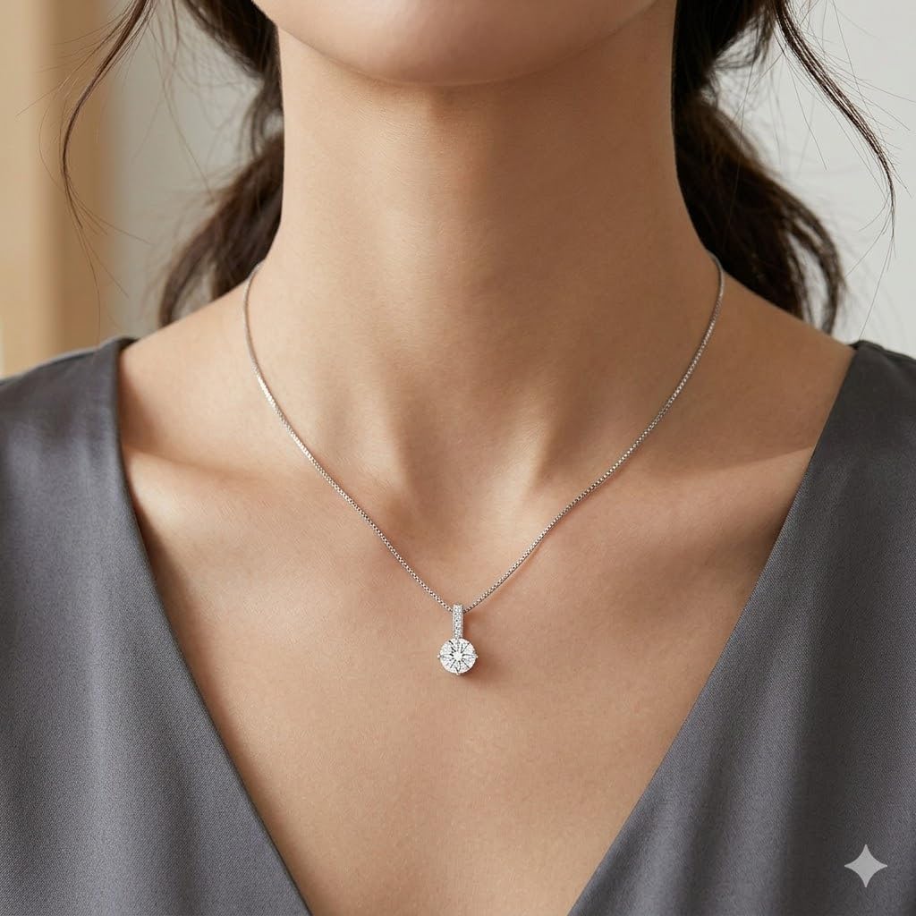 Sparkling Shiny Simulated Diamond Necklace for Women, Featuring Zircon Water Drop Pendant Clavicle Chain – Dazzling Elegant Gift - Wedding Party Jewelry to Illuminate Every Moment! - Christmas or Birthday Gift