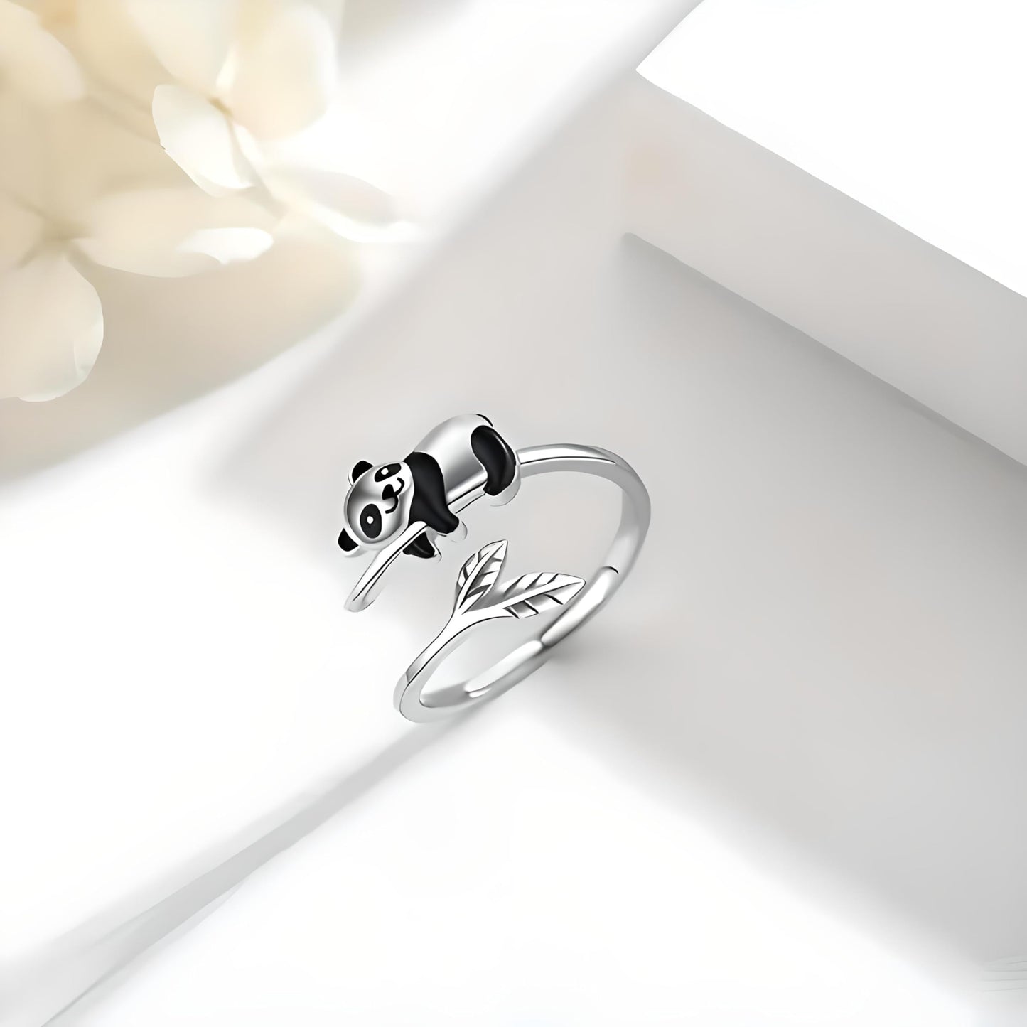 ilver Mom Daughter Adjustable Animal Ring Love Heart Animal Rings Jewelry Mother's Day Gifts for Women Wife Nana 6+ Variaitons (Panda)
