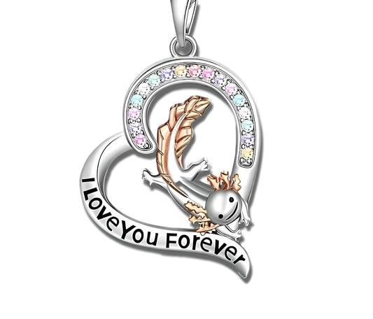 SUPAC Wayfish Exquisite Creative Sparkling Versatile Fashion Necklace, Engraved 'I Love You Forever'- Elegant Commemorative Gift, Great Birthday, Christmas, and Party Favor Gift
