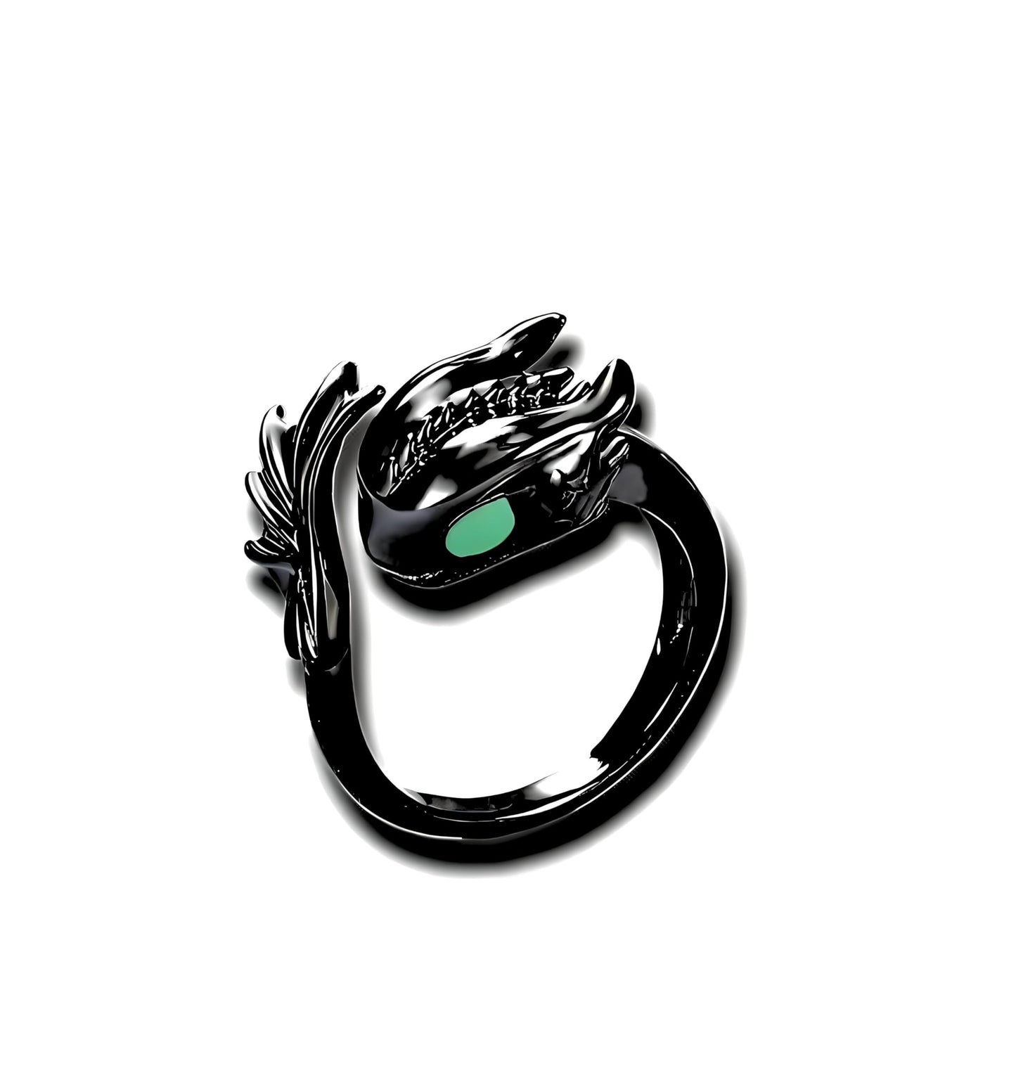 Whimsical Silver Flying Dragon Ring - Unique Animal Shape Design, Adjustable Index Finger Ring for Men or Women, Cute Personality Statement Jewelry, Niche Fashion Accessory