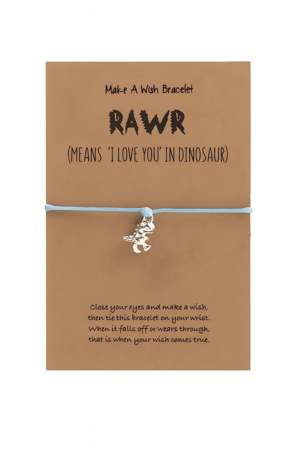SUPAC Animal and Sport Friendship Bracelet, Always Bee You Wish Bracelet, Black Adjustable String, Decorative Animal Charms, 6.2-11.8 inches (Blue T-Rex)