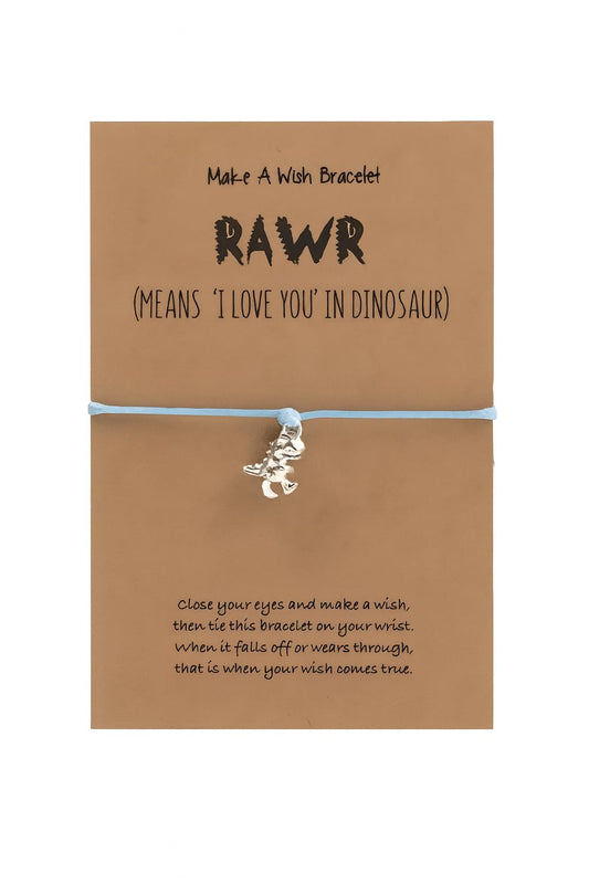 SUPAC Animal and Sport Friendship Bracelet, Always Bee You Wish Bracelet, Black Adjustable String, Decorative Animal Charms, 6.2-11.8 inches (Blue T-Rex)