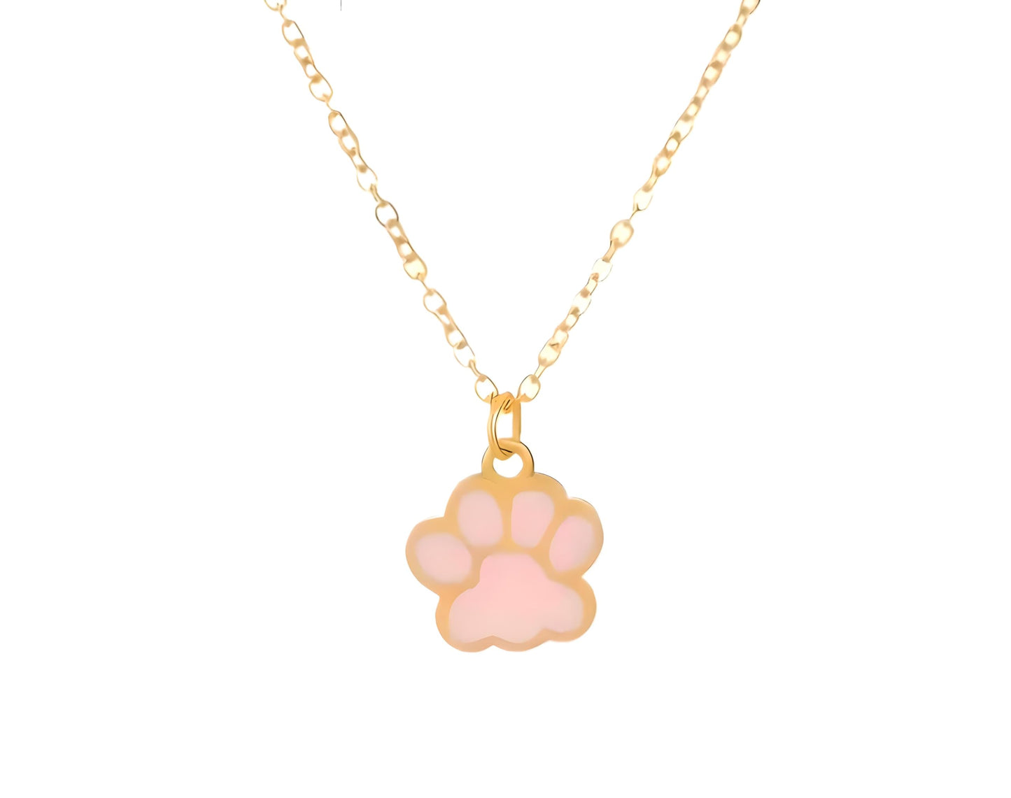 Elegant Animal Paw Print Necklace - Chic Gift for Pet Lovers, Simple Unplated Design - Christmas, Birthday Gift