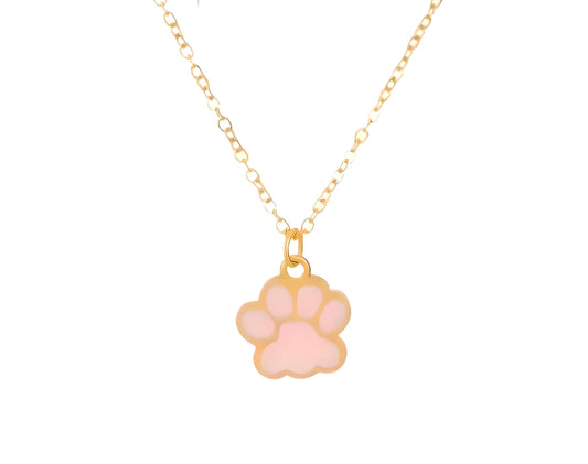 Elegant Animal Paw Print Necklace - Chic Gift for Pet Lovers, Simple Unplated Design - Christmas, Birthday Gift