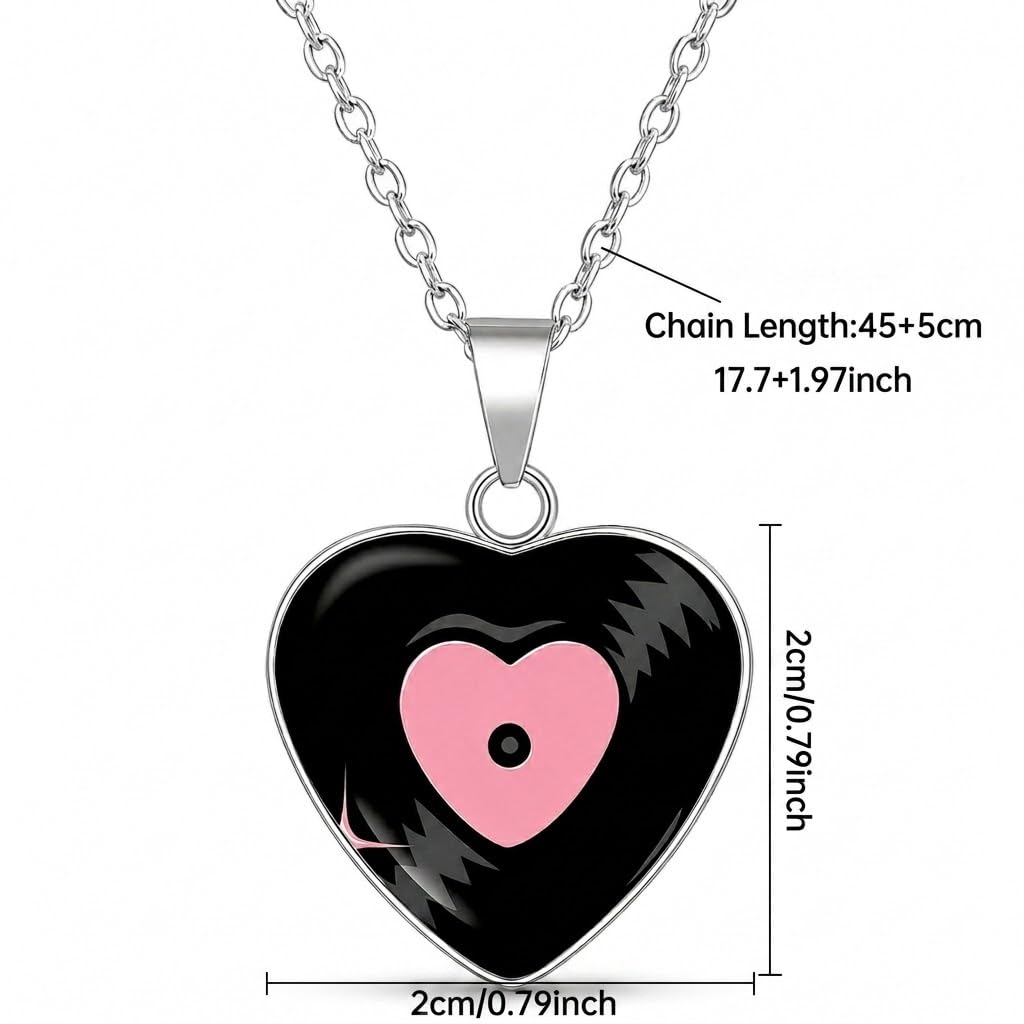 SUPAC Unique Music Record Pendant Necklace - Avant-Garde Fashion Accessory, Eye-Catching Design for Men and Women - Birthday, Christmas Gift or Personalized Jewelry