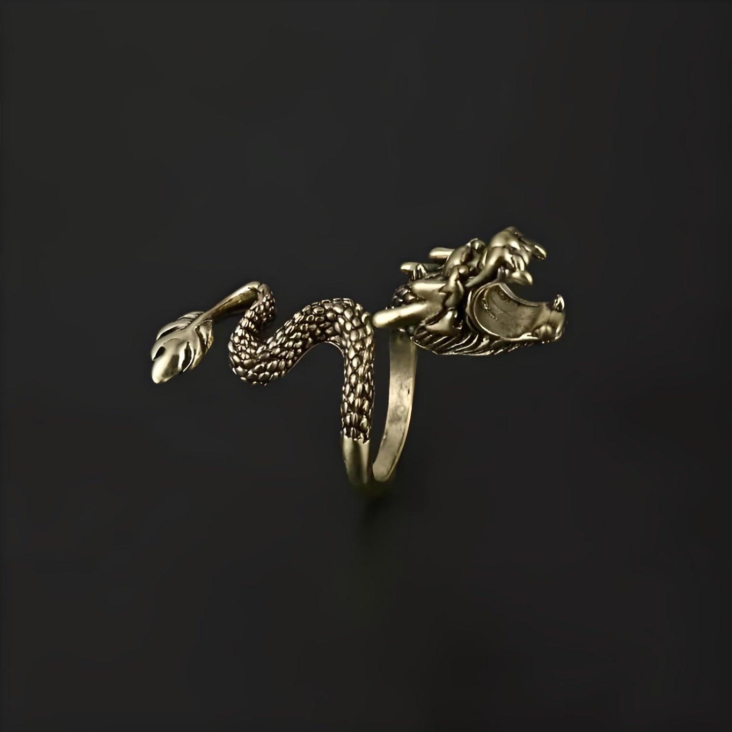 Whimsical Silver Flying Dragon Ring - Unique Animal Shape Design, Adjustable Index Finger Ring for Men or Women, Cute Personality Statement Jewelry, Niche Fashion Accessory