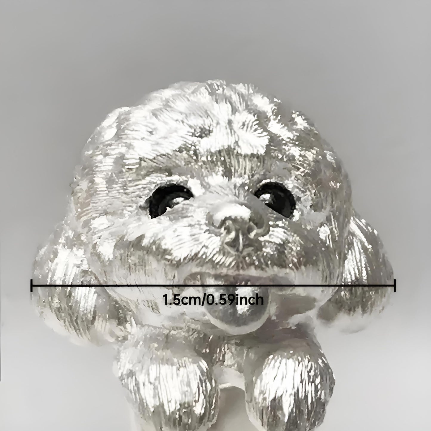 SUPAC Adjustable Silver Dog Ring, Westie Terrier and Bulldog Design, Fashion Jewelry (Poodle)