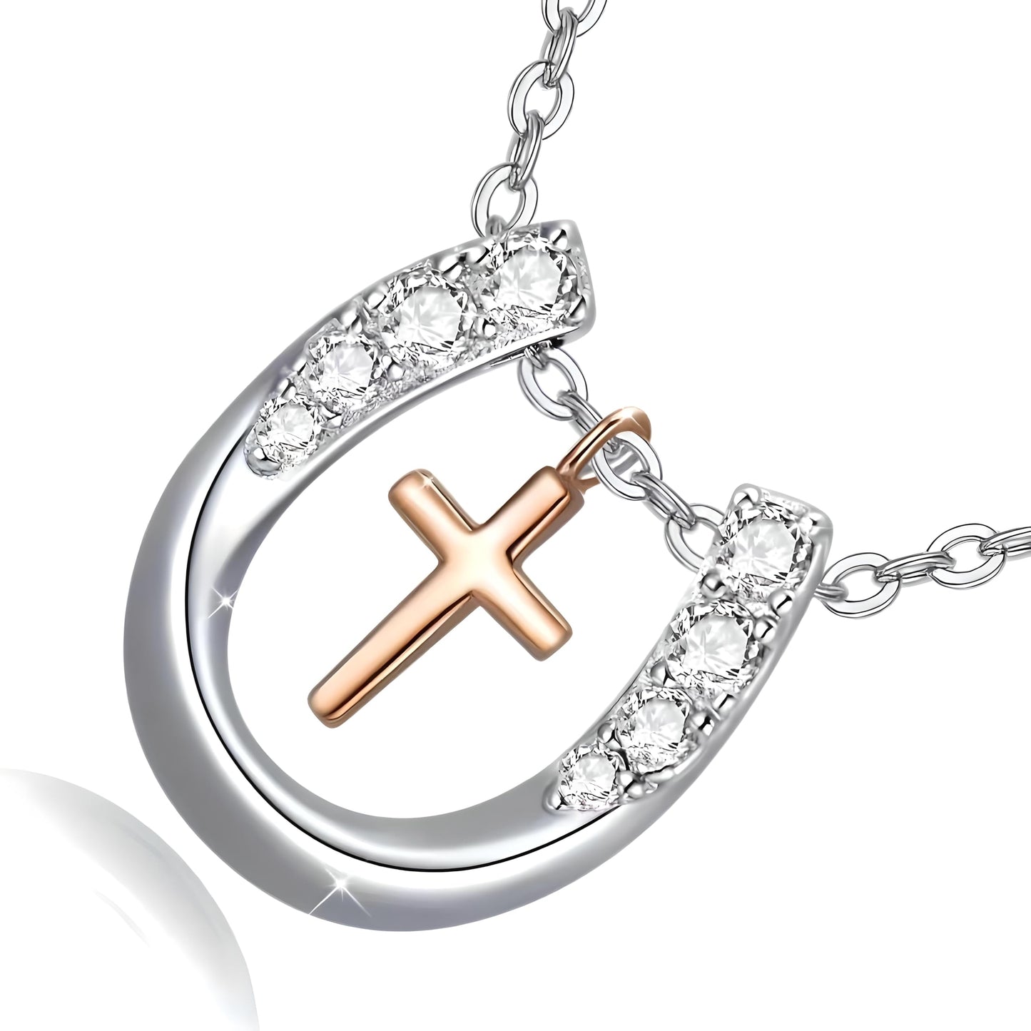 Country Heart Necklace, Infinity Heart Pendant Necklace, Horse Shoe, with 'I Love You Forever' Engraving, Country Women's Jewelry
