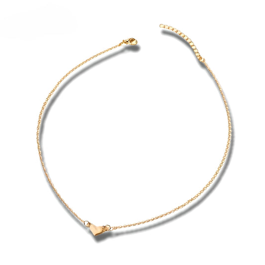 Peach Heart Pendant Necklace For Women - Enchanting Alloy Charm, Adjustable Clavicle Chain for Feminine Grace, Perfect Everyday Jewelry Accessory, Heartfelt Glamour: Petite Gold Heart Necklace - Christmas or Birthday Gift