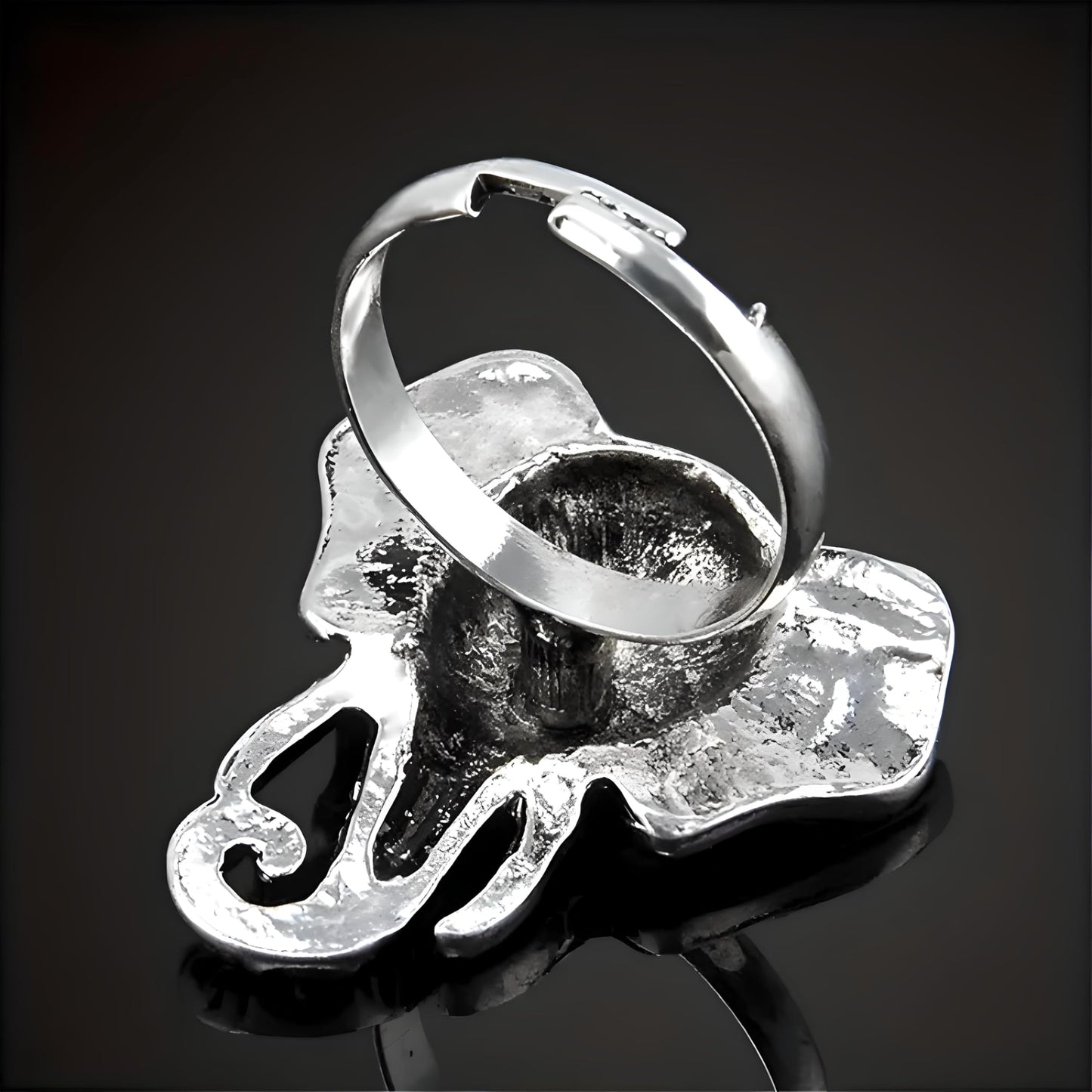 SUPAC Adjustable Vintage Elephant Ring with Turquoise Inlay – Unisex Boho Style Alloy Jewelry for Everyday & Party