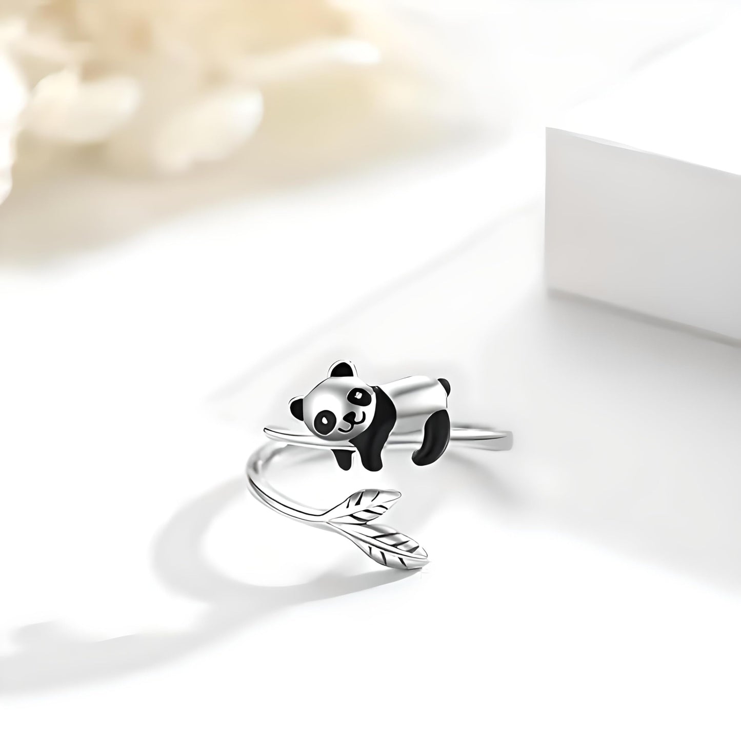 ilver Mom Daughter Adjustable Animal Ring Love Heart Animal Rings Jewelry Mother's Day Gifts for Women Wife Nana 6+ Variaitons (Panda)