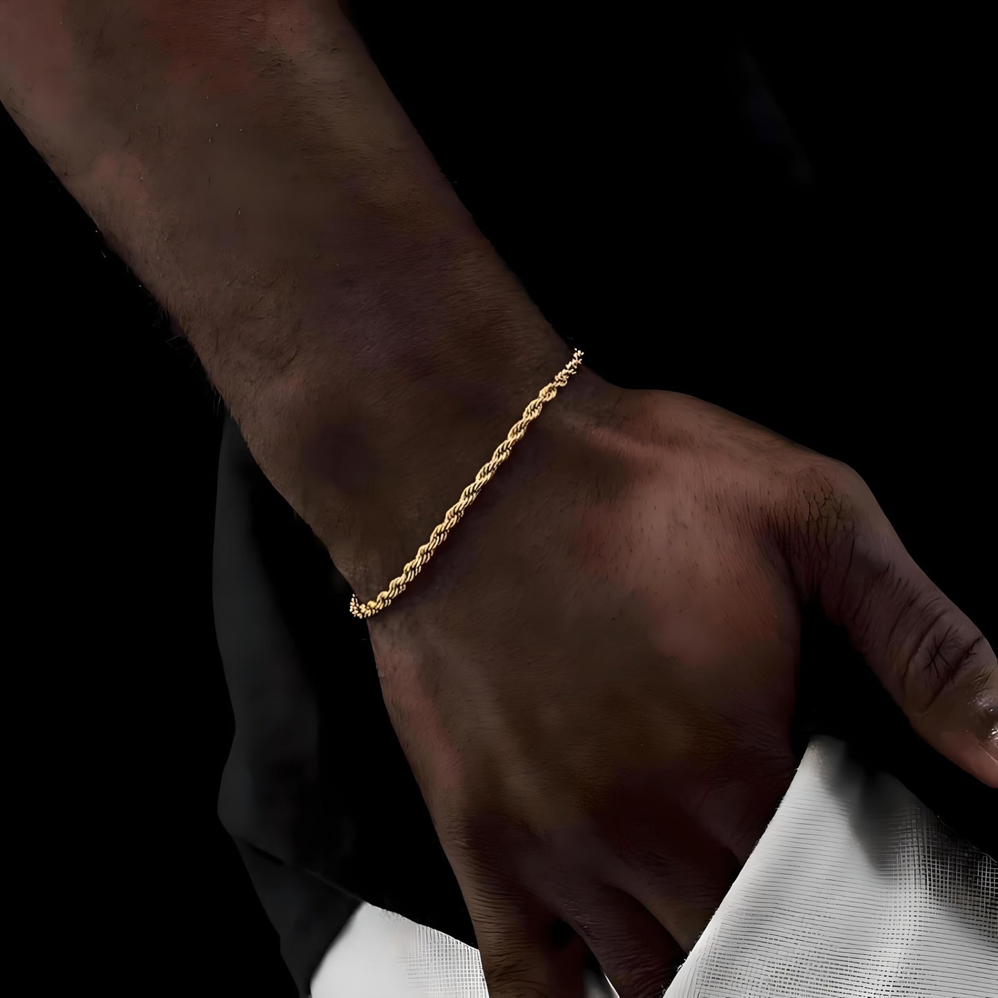 3PCS Stainless Steel Bracelets for Men Gold, Silver, Black Bracelet Twisted Cable Mens Luxury Jewelry Bracelets Gifts