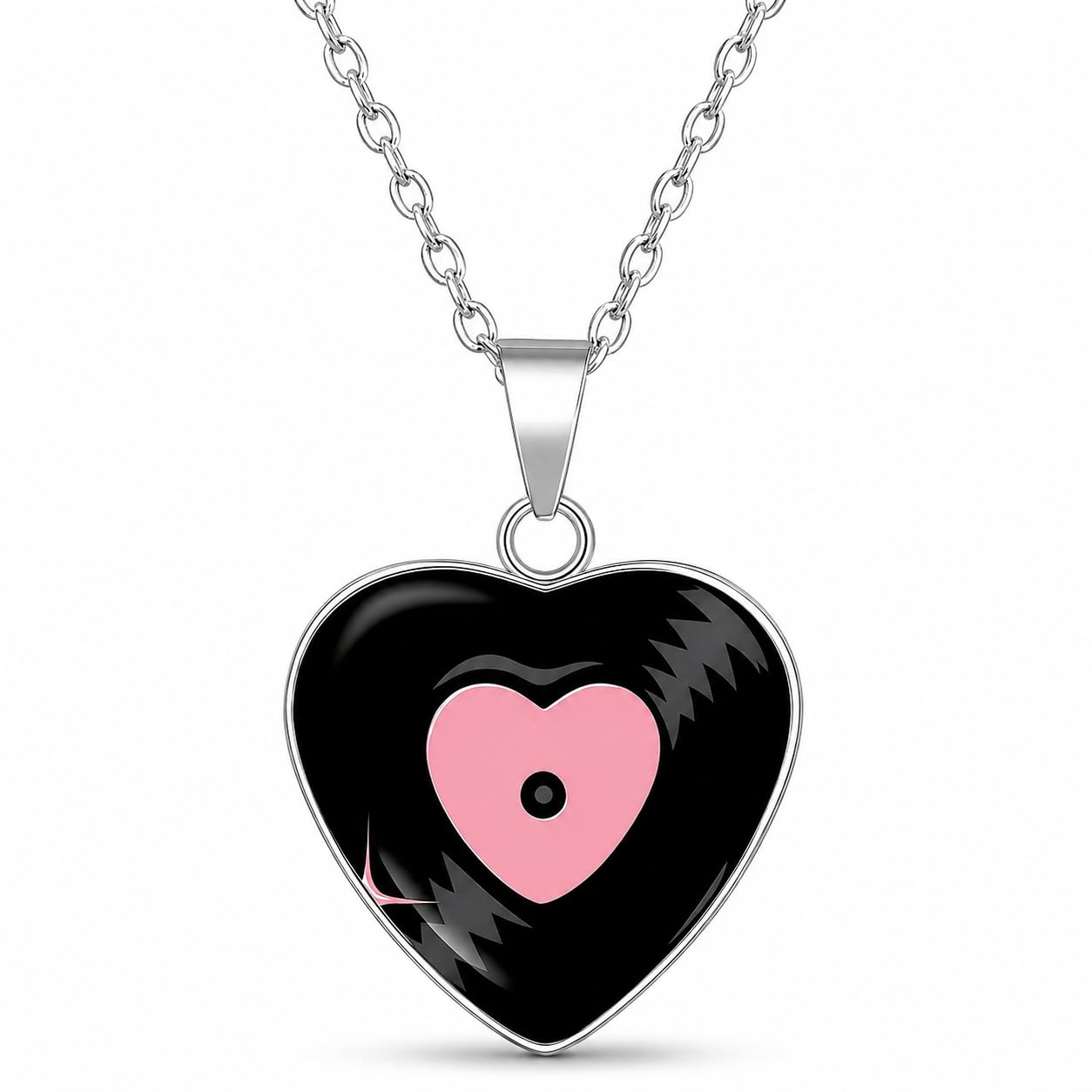 SUPAC Unique Music Record Pendant Necklace - Avant-Garde Fashion Accessory, Eye-Catching Design for Men and Women - Birthday, Christmas Gift or Personalized Jewelry