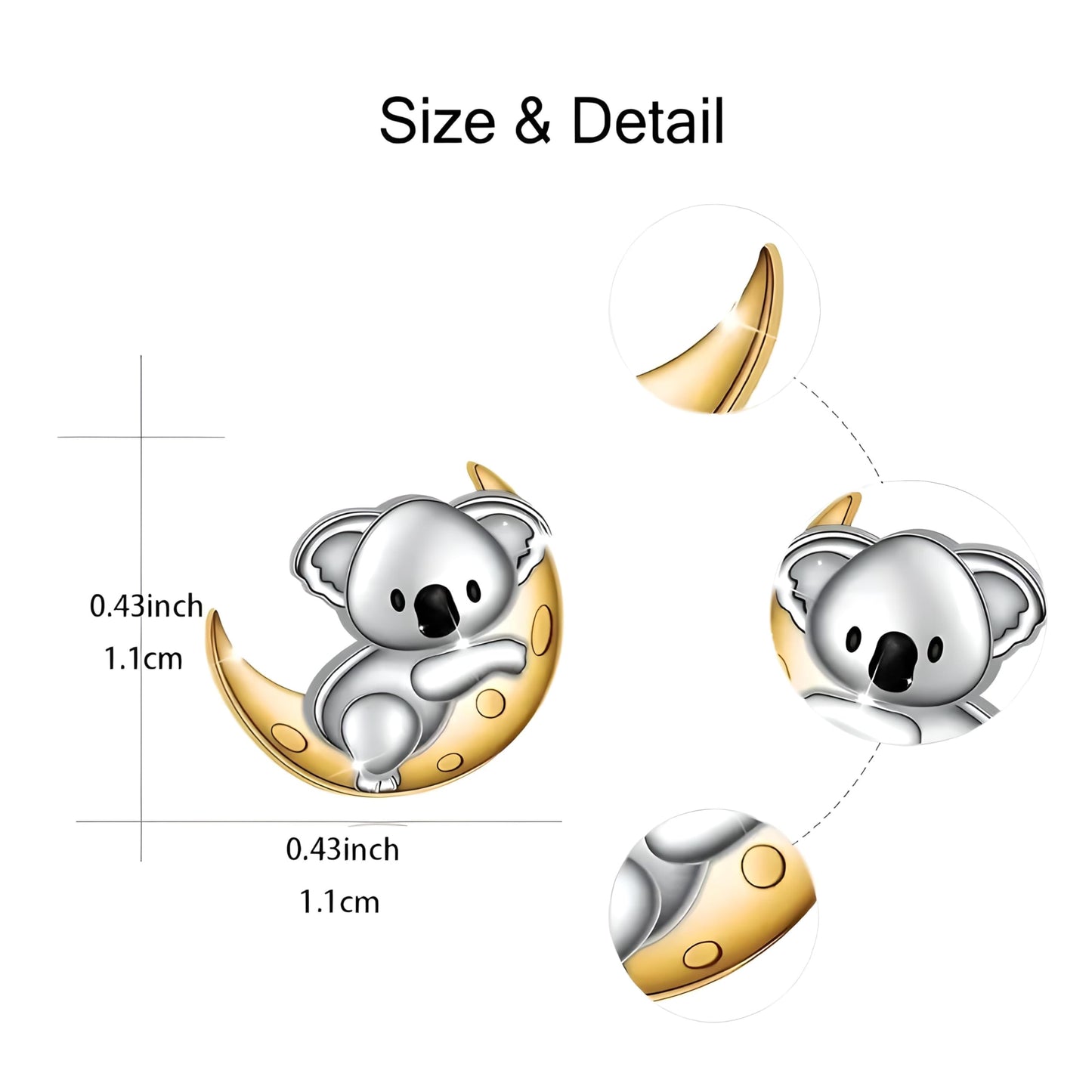 Heart-Shaped Animal Dangle Earrings, Monkey and Koala, Stainless Steel with Rhinestones, Banana Charm, Birthday or Party Gift