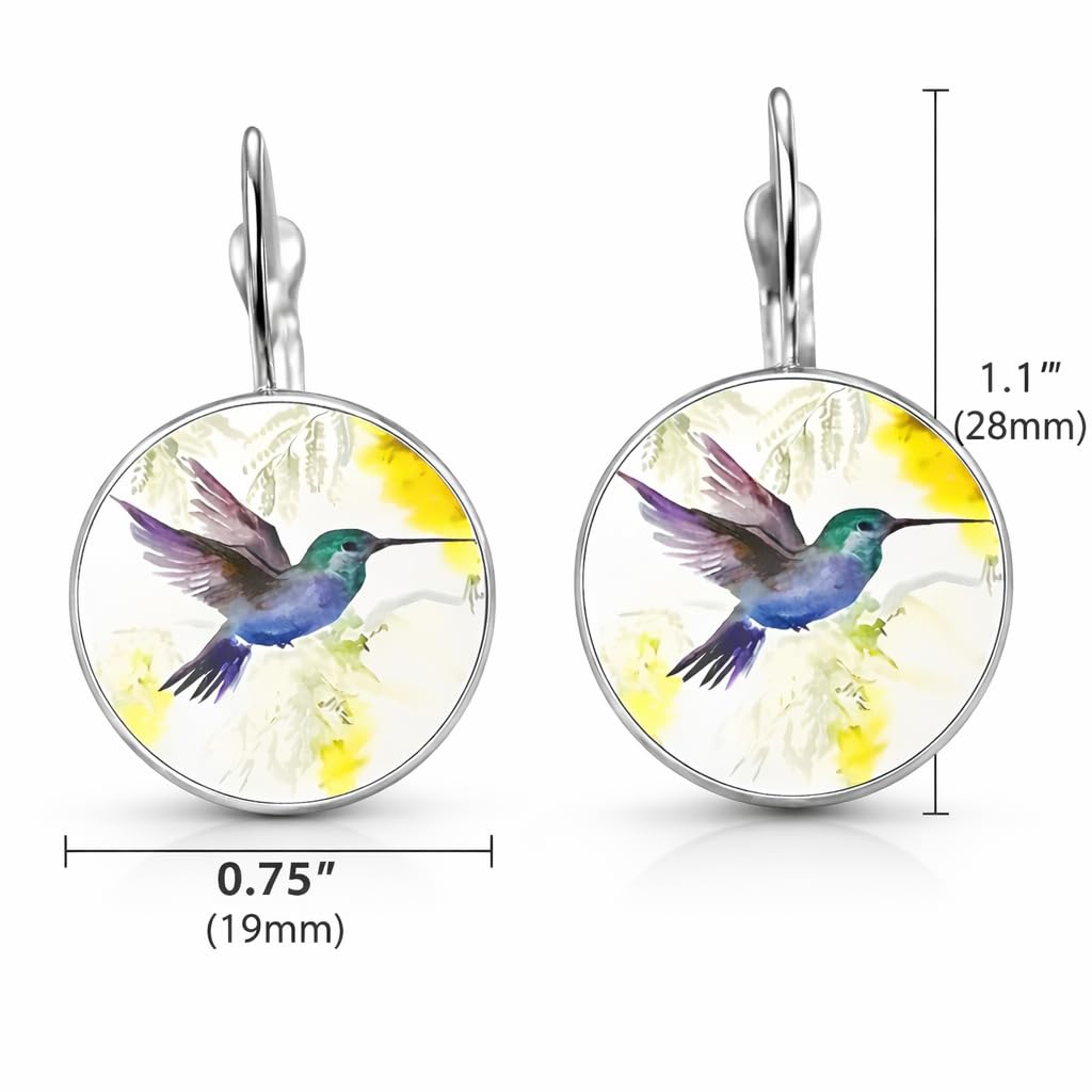 SUPAC Stunning Hummingbird Pendant Necklace - Two Humming Birds Searching for Flower - Fashionable Alloy Jewelry with Delicate Details - Birthday, Party, Gift Idea for Her
