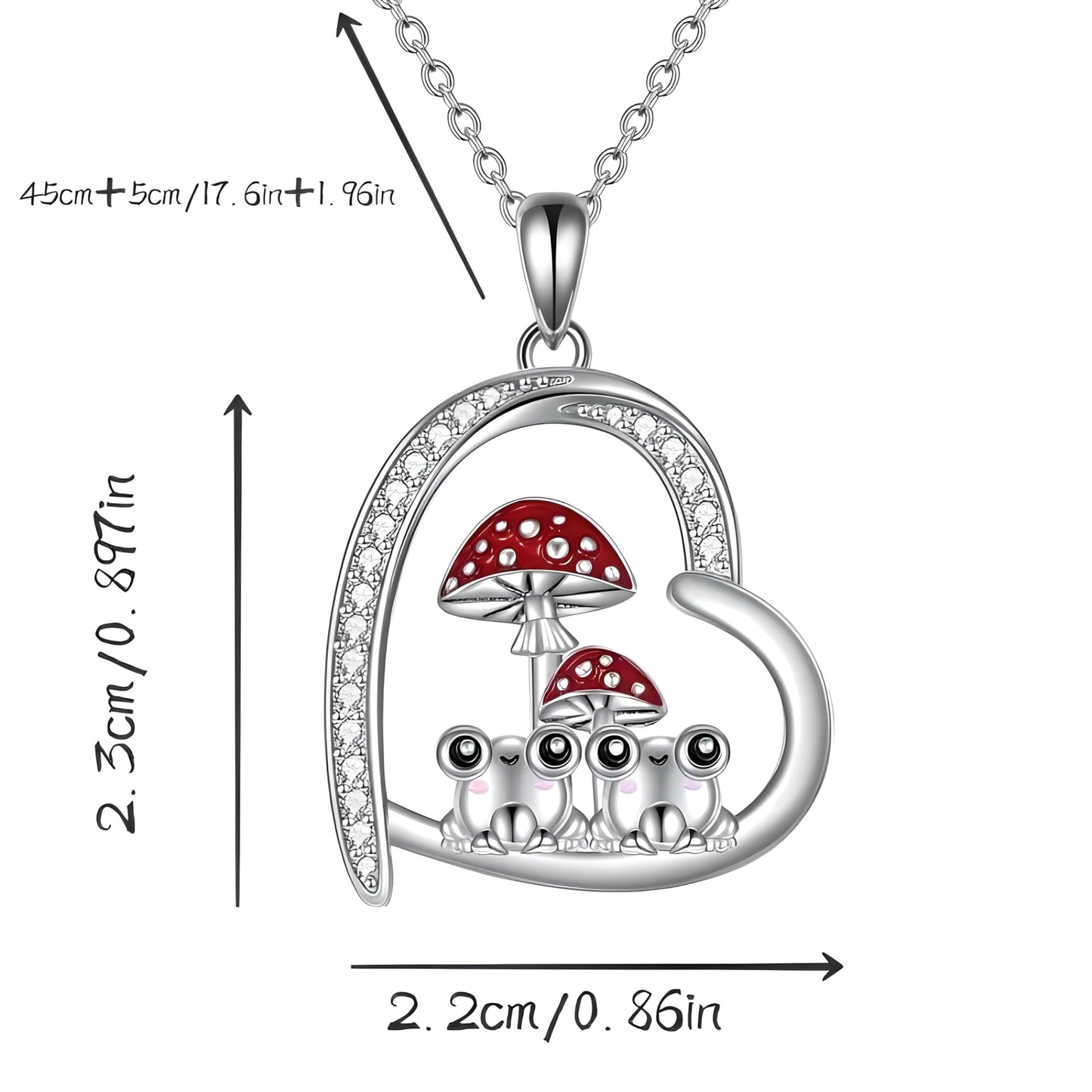 SUPAC Almost a Wonderland Mushroom and Toads Pendant Necklace, Gift for Birthday, Christmas - 3 Mushroom Variations