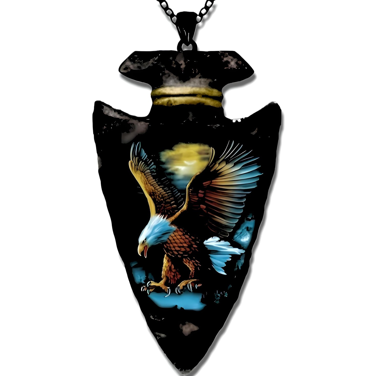 SUPAC Bald Eagle Triangle Pendant Necklace - Fashion-Forward Hip Hop Style - Durable & Bold Accessories for Men - Gift Idea for Every Occasion