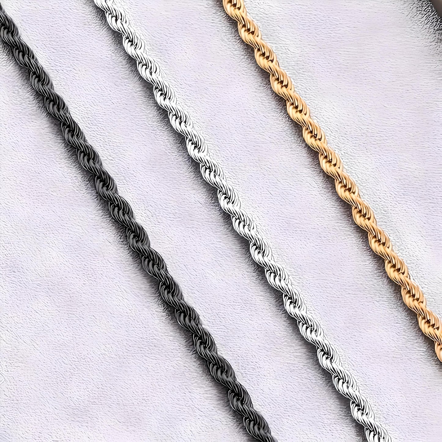 3PCS Stainless Steel Bracelets for Men Gold, Silver, Black Bracelet Twisted Cable Mens Luxury Jewelry Bracelets Gifts