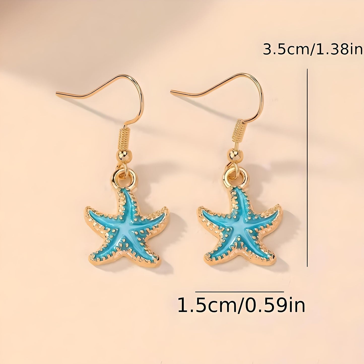 1 Pair of Starfish Drop Earrings - Adorable Beach-Inspired Design, Versatile Style to Match Various Daily Outfits, Fashionable Party Accessories