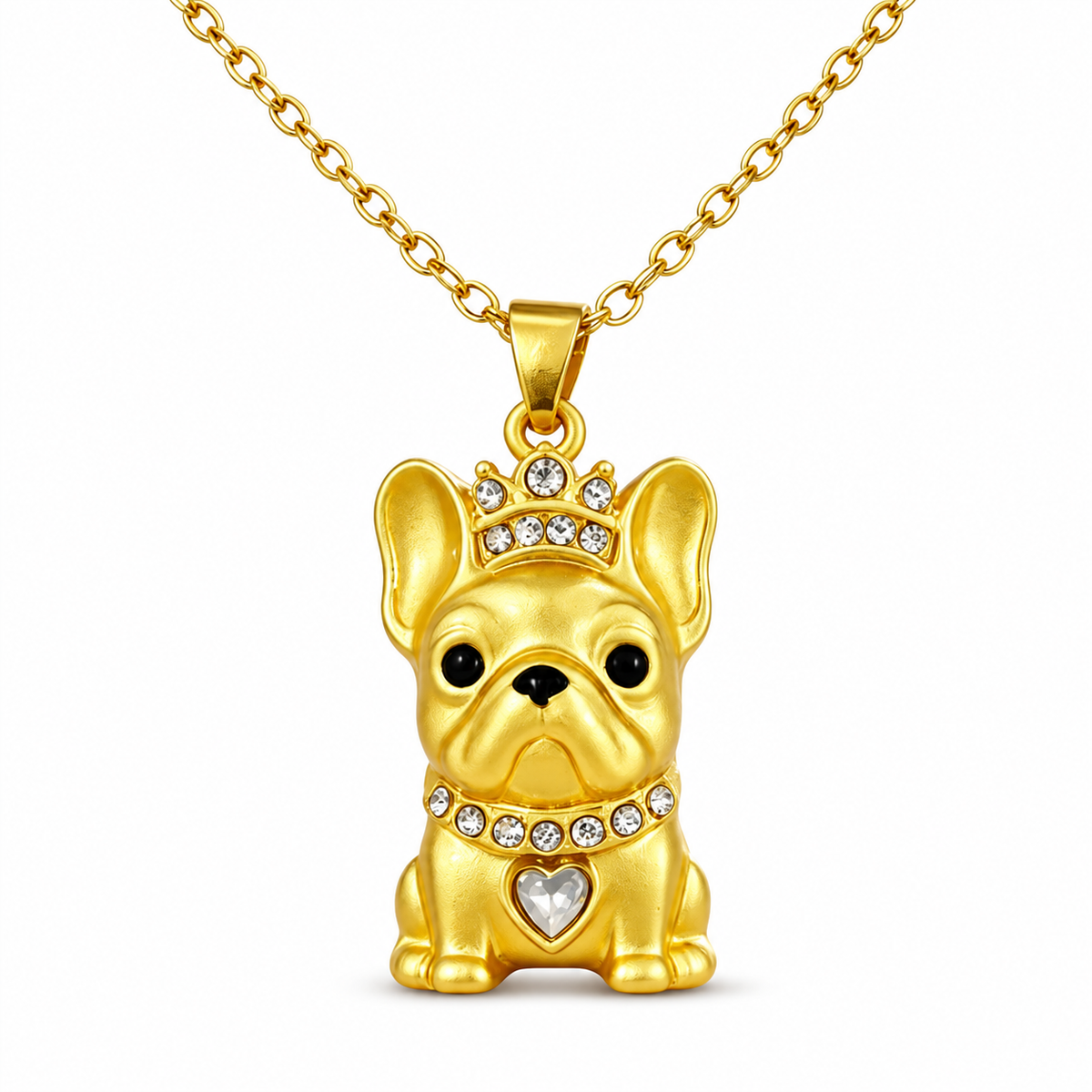 Dog Lovers' Necklace - Dog Breed Charm Pendant, Synthetic Black and White Zirconia Accented, Trendy Alloy Chain, Fashion Pet Lover Gift, Hypoallergenic and Nickel-Free