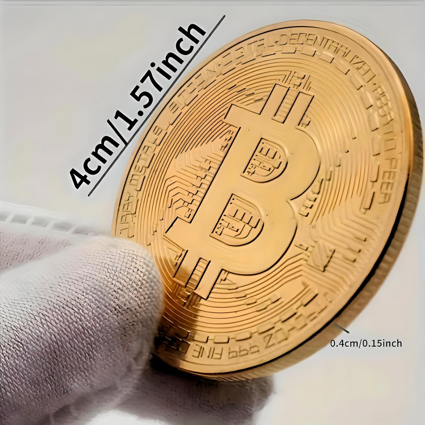 Silver-Plated Bitcoin Collectible Coin - Round Commemorative Bitcoin Replica for Collectors