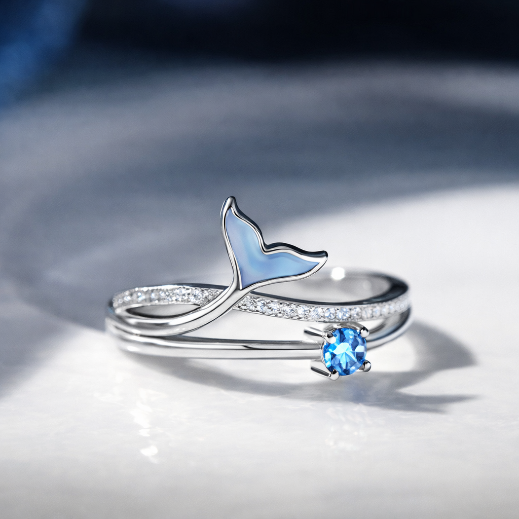 Whale Tail Ring - Stainless Steel Design, Whale and Shark Jewelry Gift