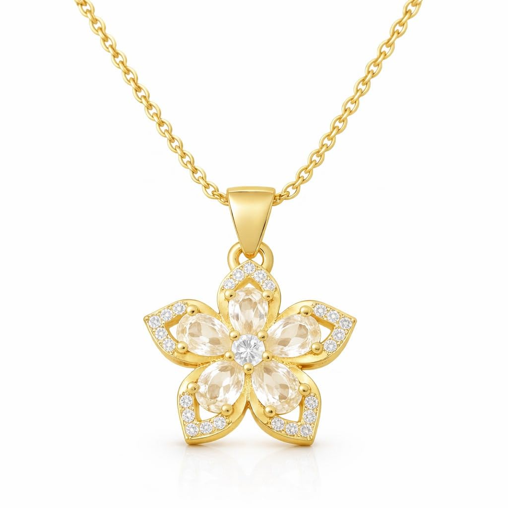 SUPAC Exquisite 360° Rotatable White Blossom Pendant Necklace - Fashion Decompression Jewelry with Adjustable Chain - Birthday Gift for Women, Lovers, Friends, and Family