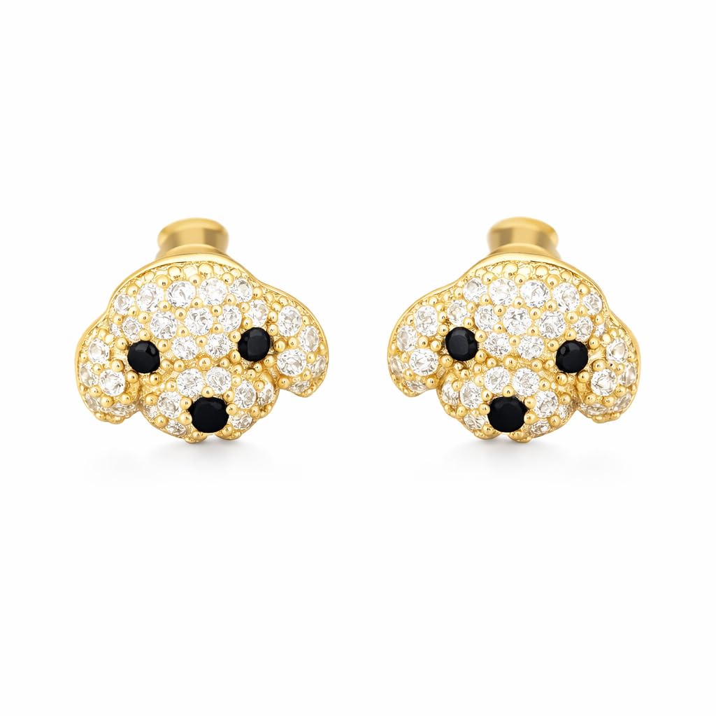 Dog Lovers' Earrings, Different Dog Breed Stud Earrings with Crystals, Rose Gold and Silver Tone - Party, Birthday, or Christmas Gift