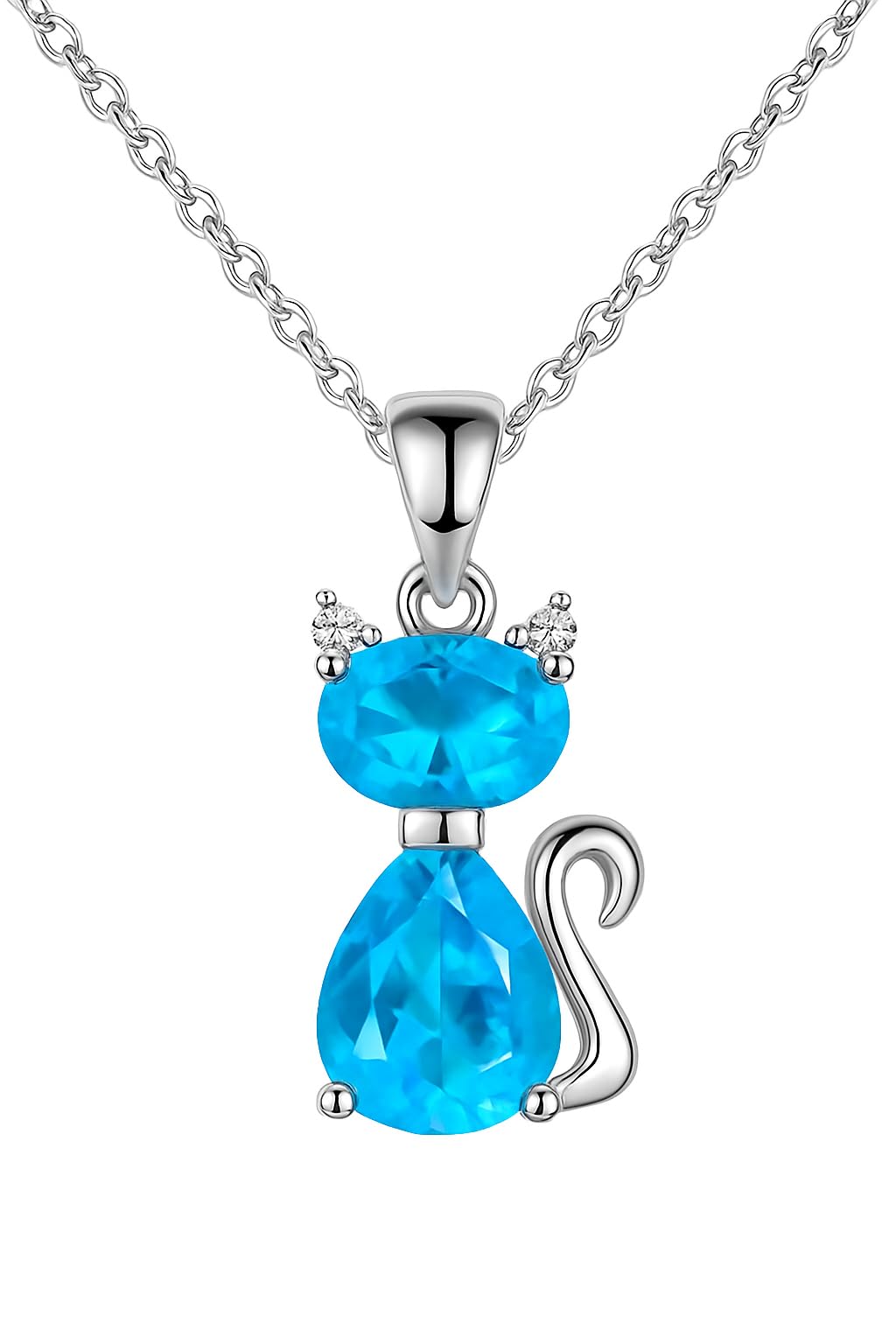 SUPAC Pink Shiny Cat Pendant Necklace Jewlery, Gift for Women or Men, Birthday, Christmas or Party Gift - Delicate Exquisite Collar Charm
